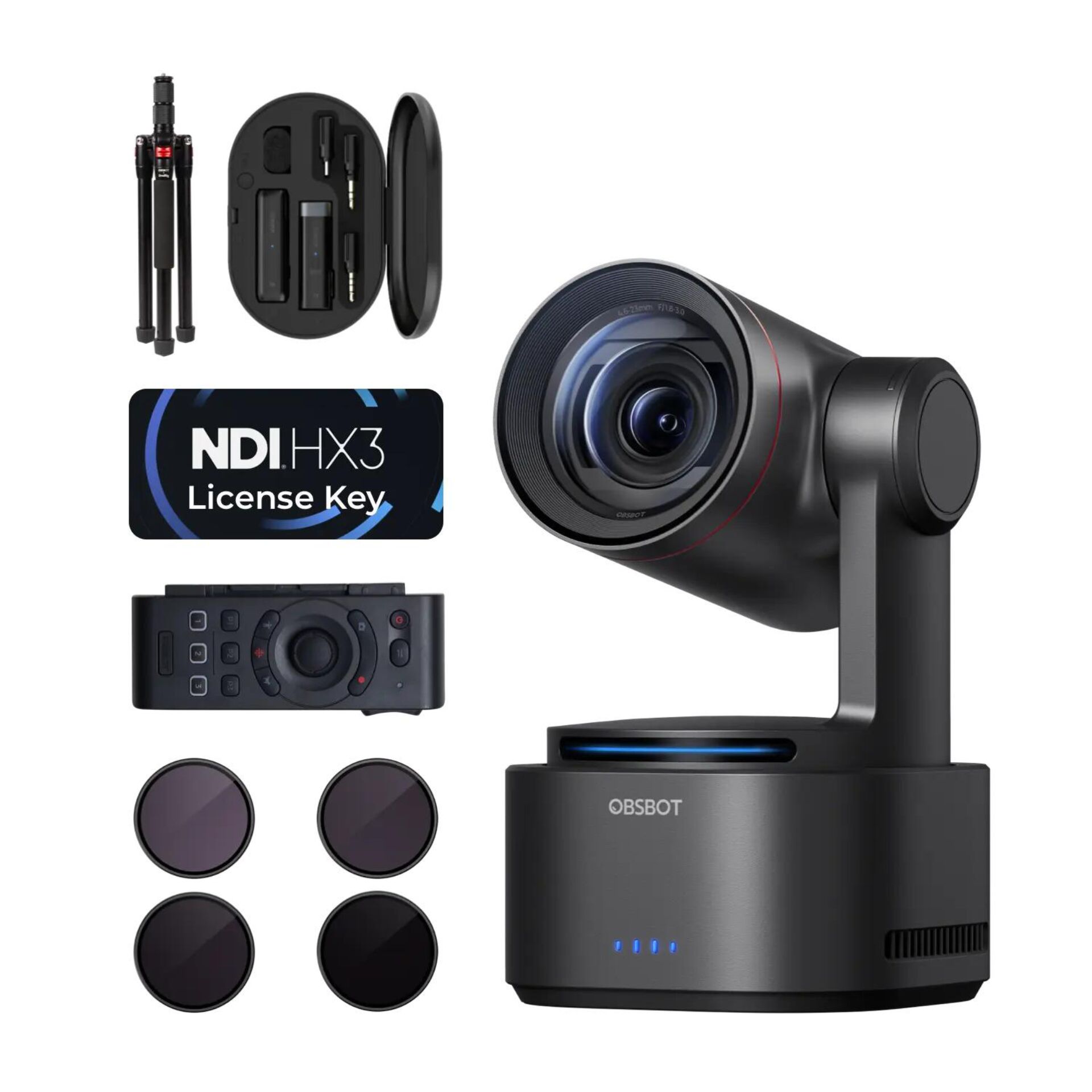 Kamera, Stabilizer, Objektiv Set, NDI License Key, Filter Set