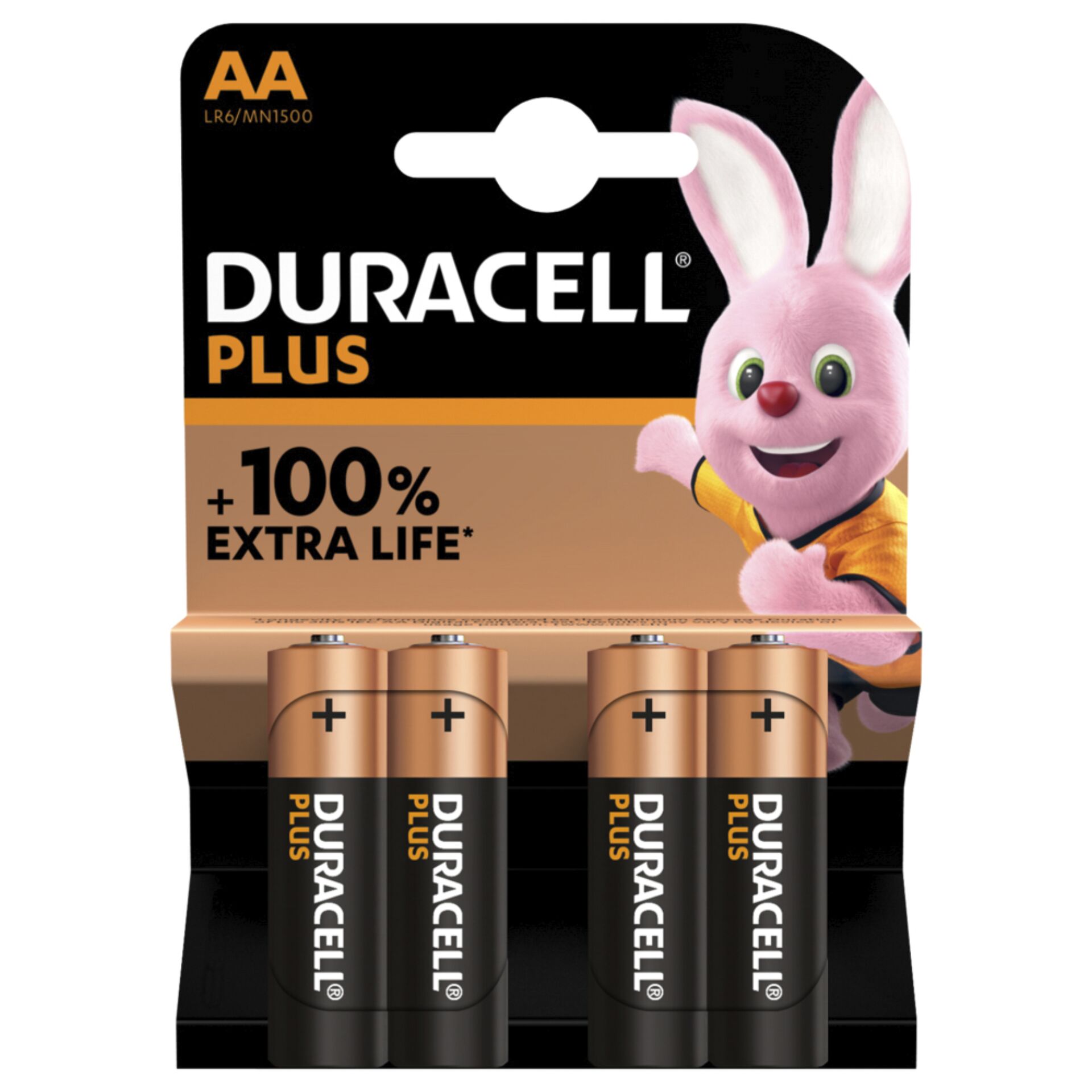 1x4 Duracell Plus Mignon  MN1500 AA LR6 1,5V