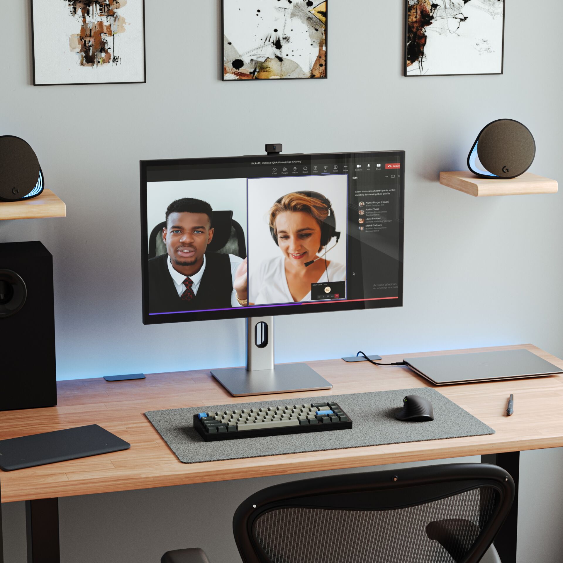 Moebel, Tabelle, Schreibtisch, Überwachen, Bildschirm