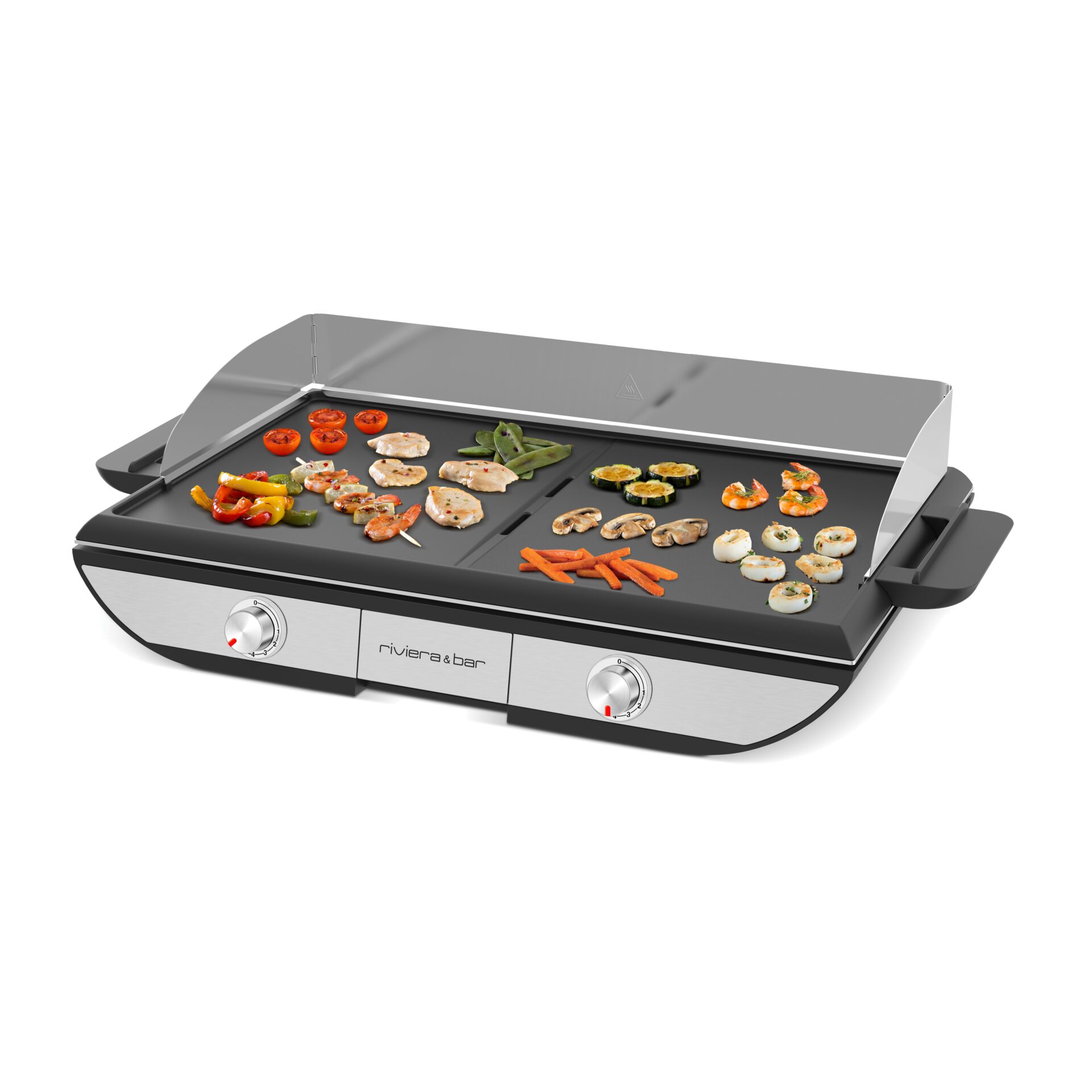 Grillplatte, Grillset, Kompaktgrill, Indirekte Hitze, Blechfläche