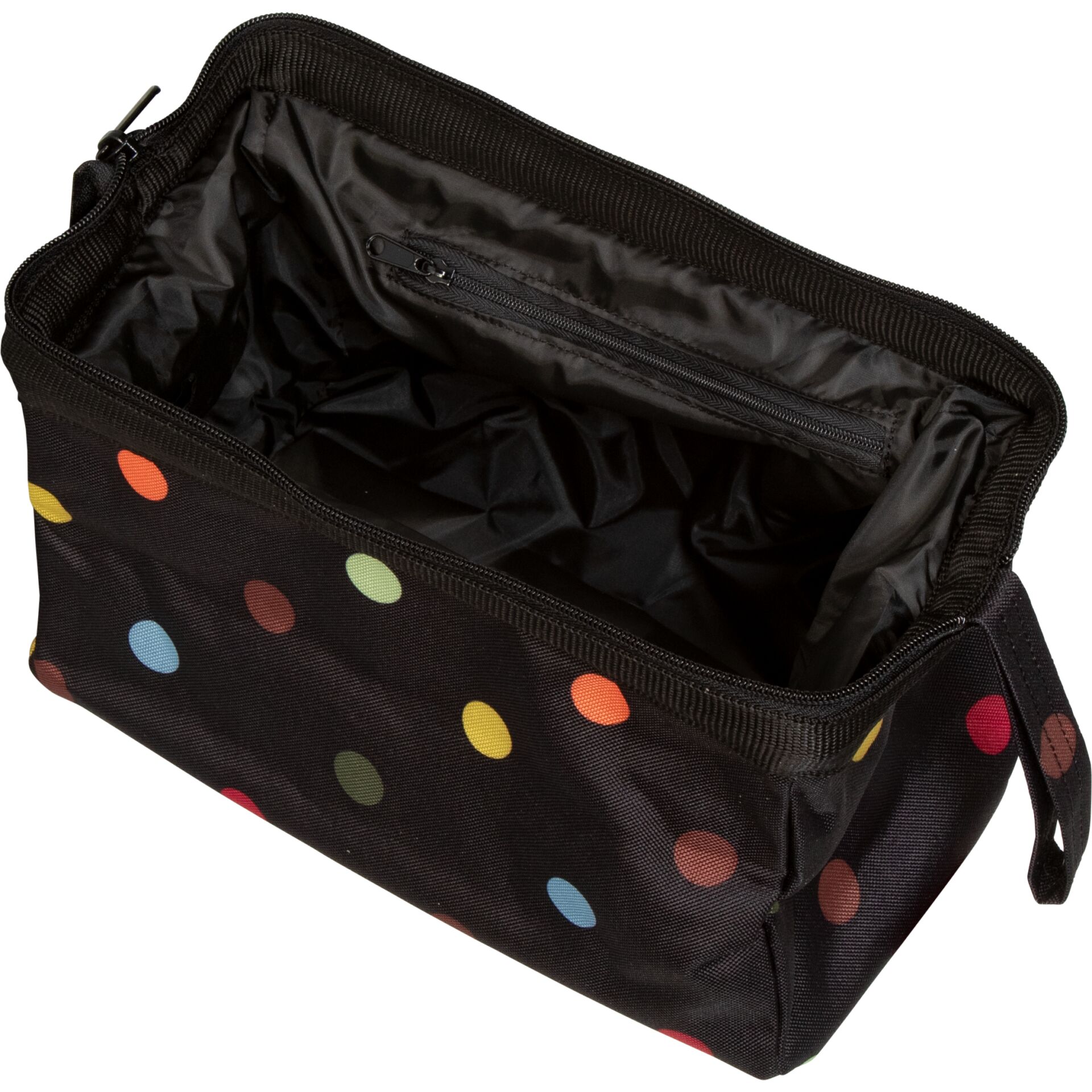 Kosmetik-Tasche, Kulturtasche, Reise-Tag, Polka-Dots, Reißverschluss-Innenfach