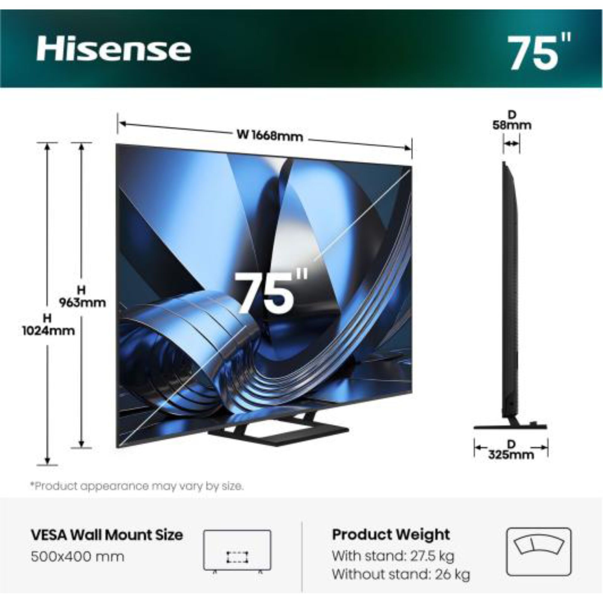 75 Zoll, LED, Fernseher, 75", ultra schmal