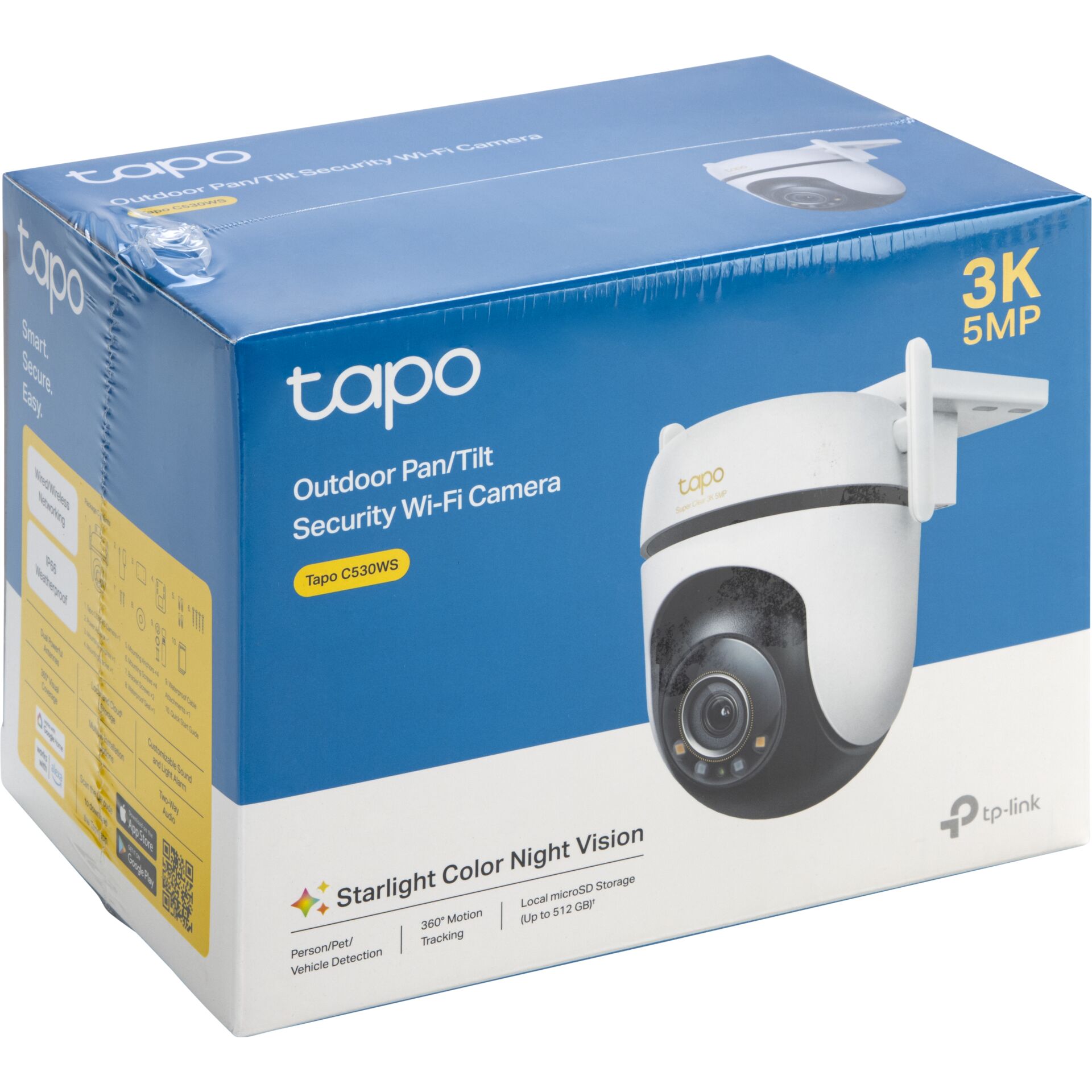 Outdoor-Kamera, Sicherheitskamera, Wi-Fi Kamera, 3K 5MP, Starlight-Farbnachtsicht