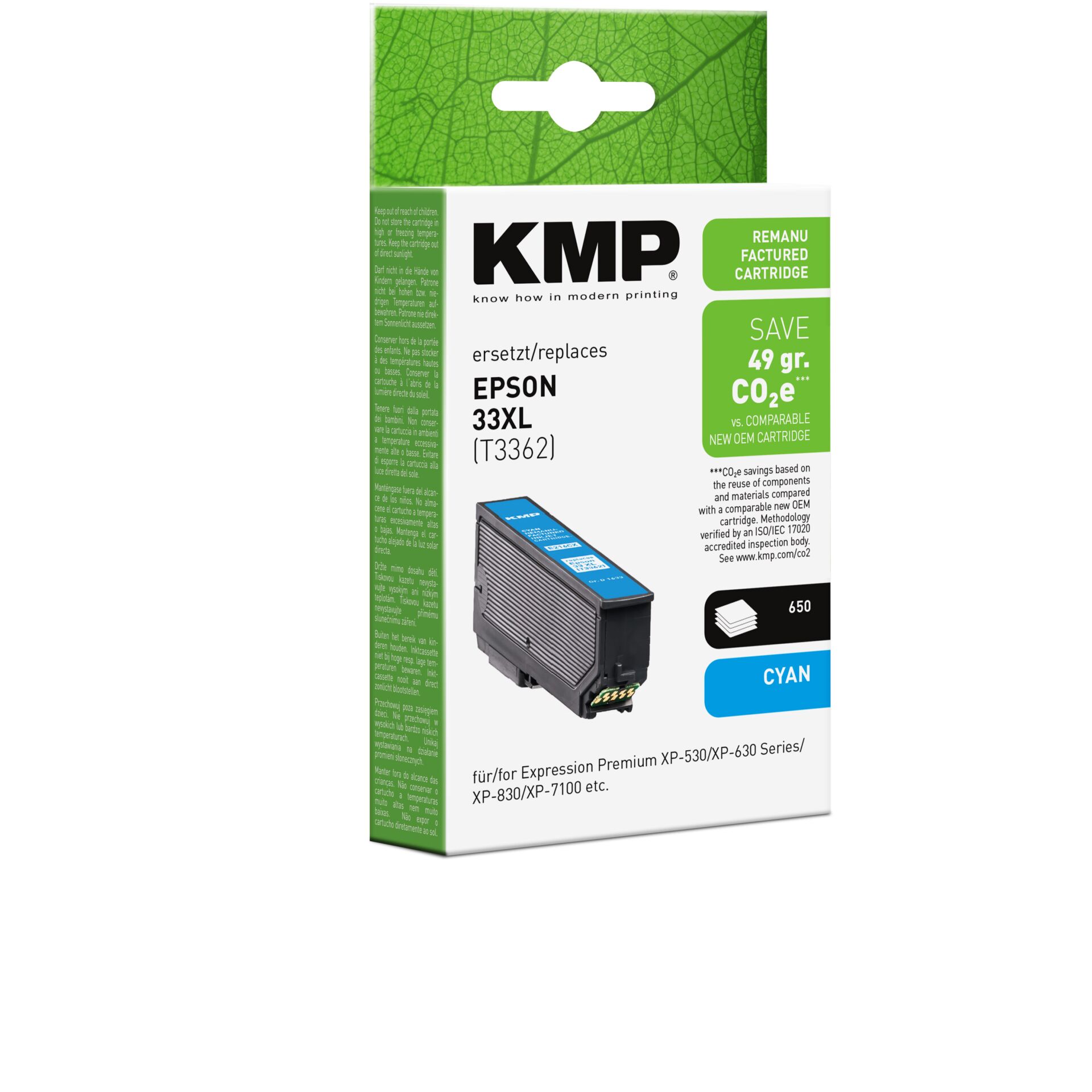 Adapter, Elektronik, Computer-Ausrüstung, Computerausrüstung, QR-Code, Tintenpatrone, Cyan, Epson Ersatz, KMP Cartridge, CO2-Einsparung