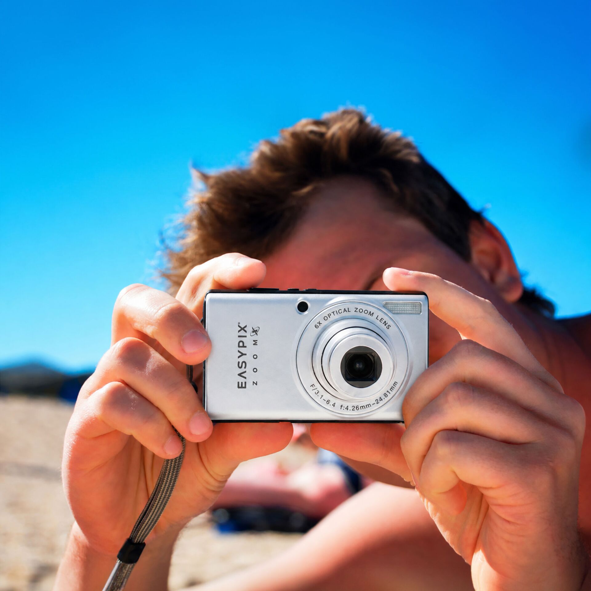 kamera, kompaktkamera, hand-hheld, fotografie, strand