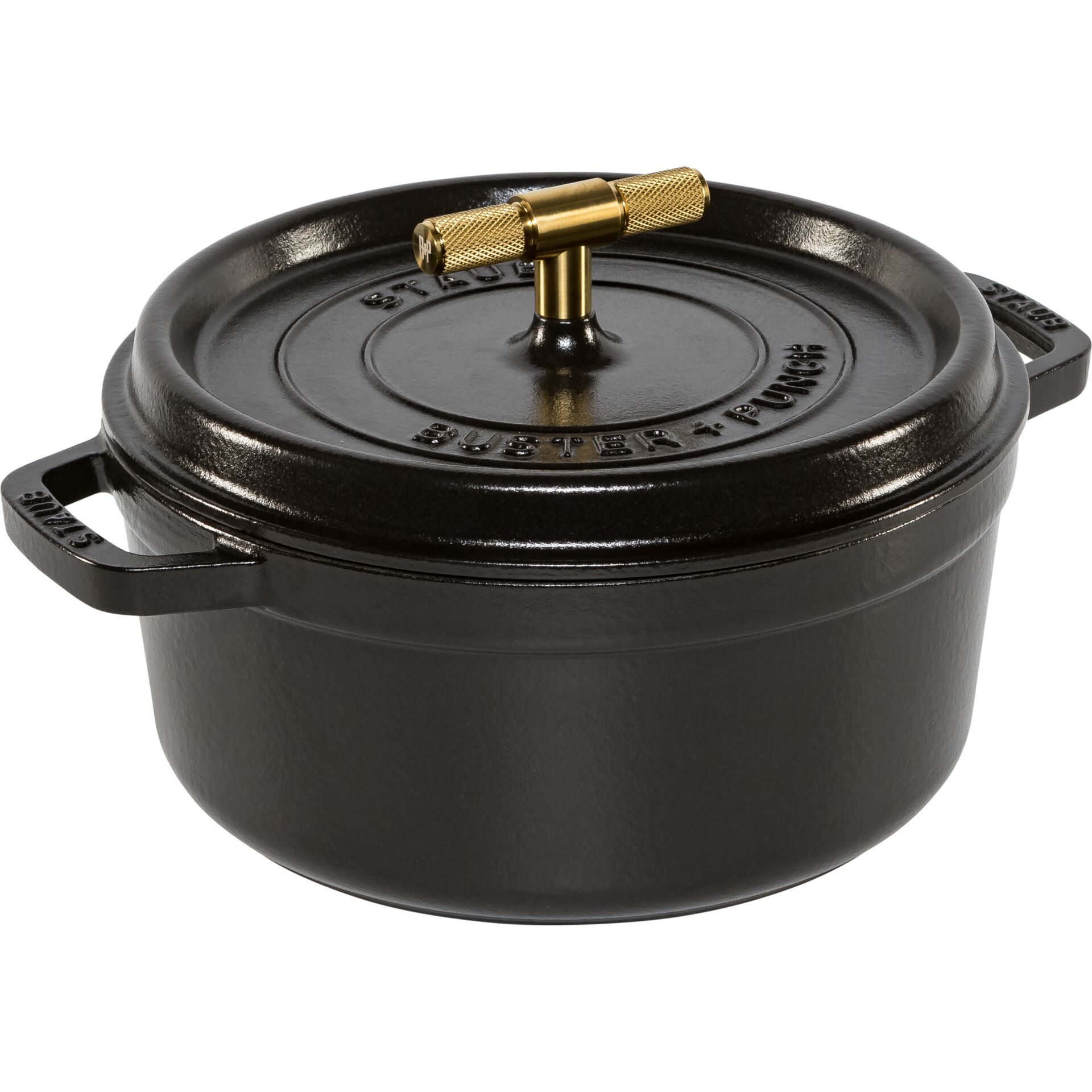 Staub La Cocotte Buster & Punch  24 cm rund, schwarz, Gusseisen