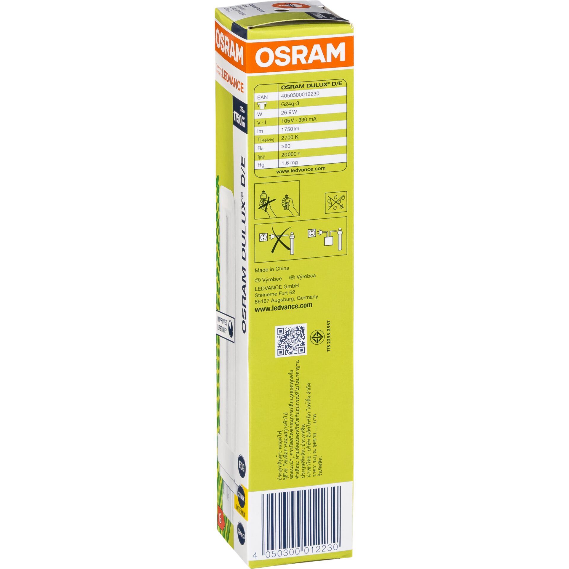 globe, LED-Birne, gelbe Verpackung, Schachtel, OSRAM