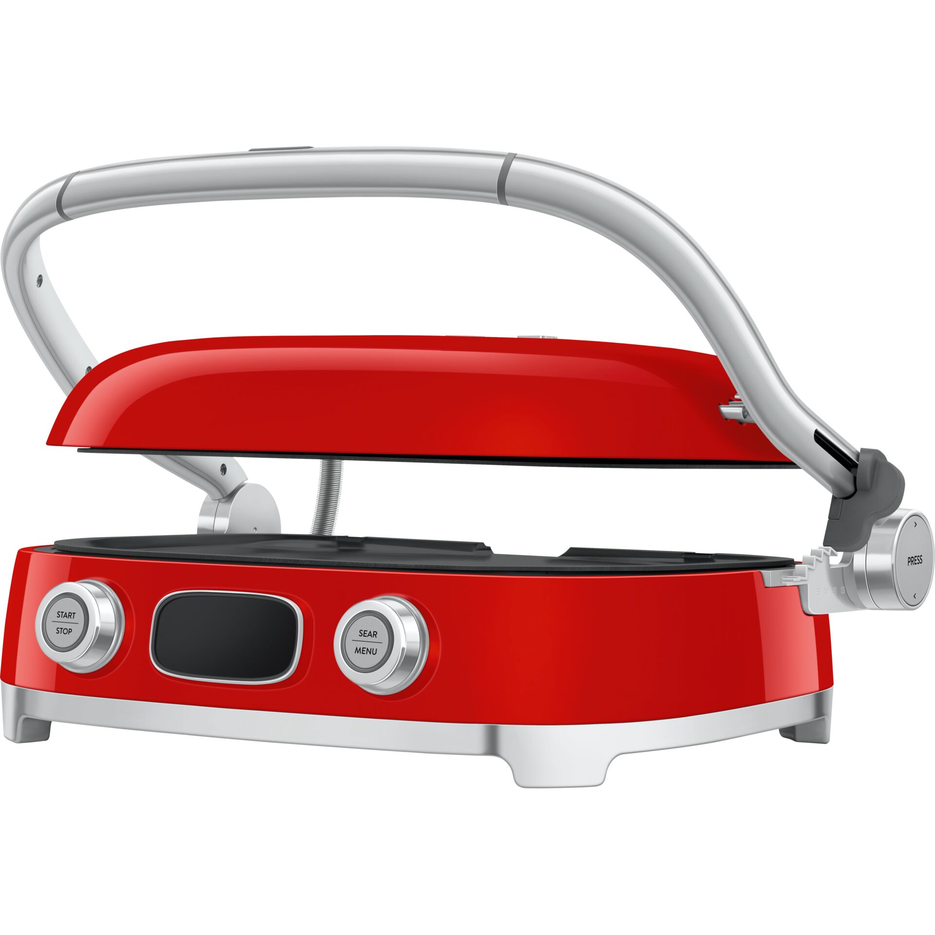 Toaster, Rot, Panini‑Presse, Edelstahl, Knöpfe