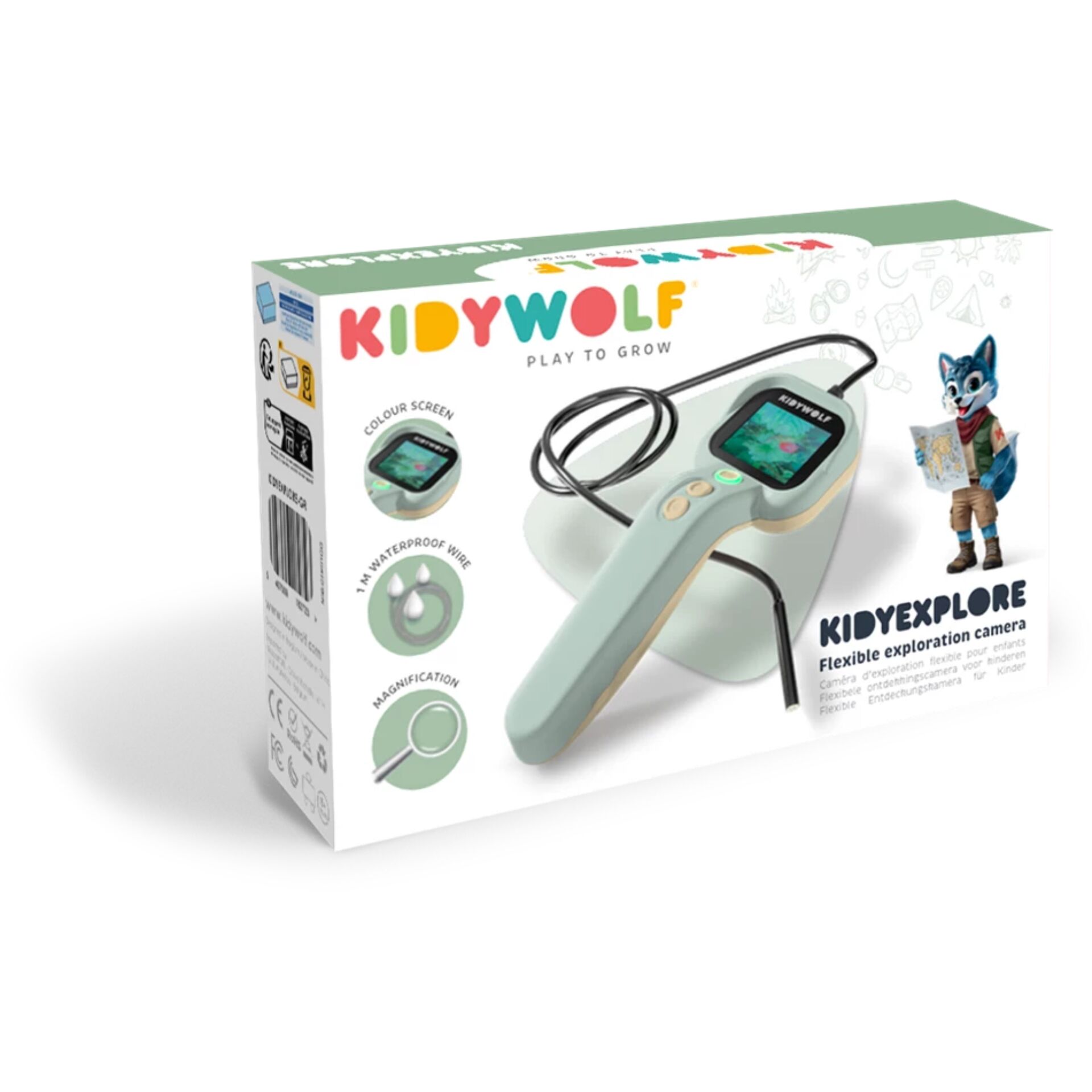 Kinderkamera, Kidywolf, Erkundungskamera, FarbigesDisplay, StabilerHaltearm