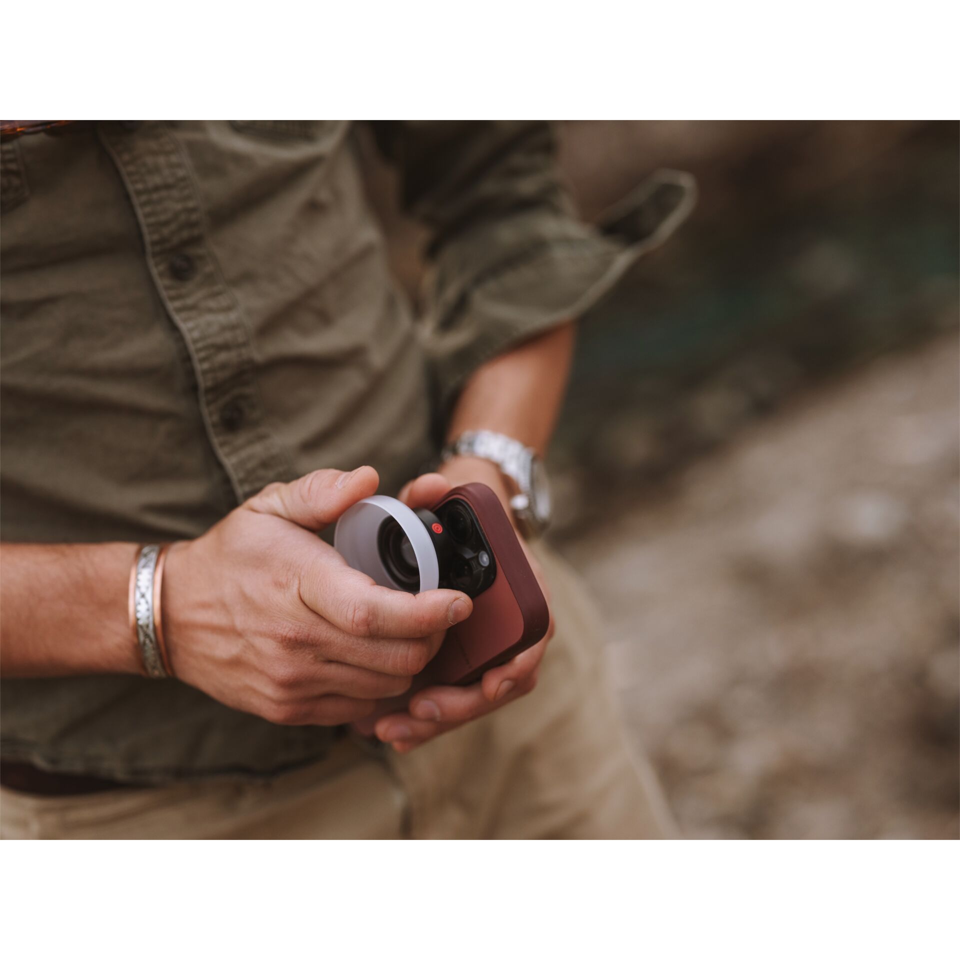 Magnetlinsen, Clip, Kamera, Zubehör, Braune Hülle