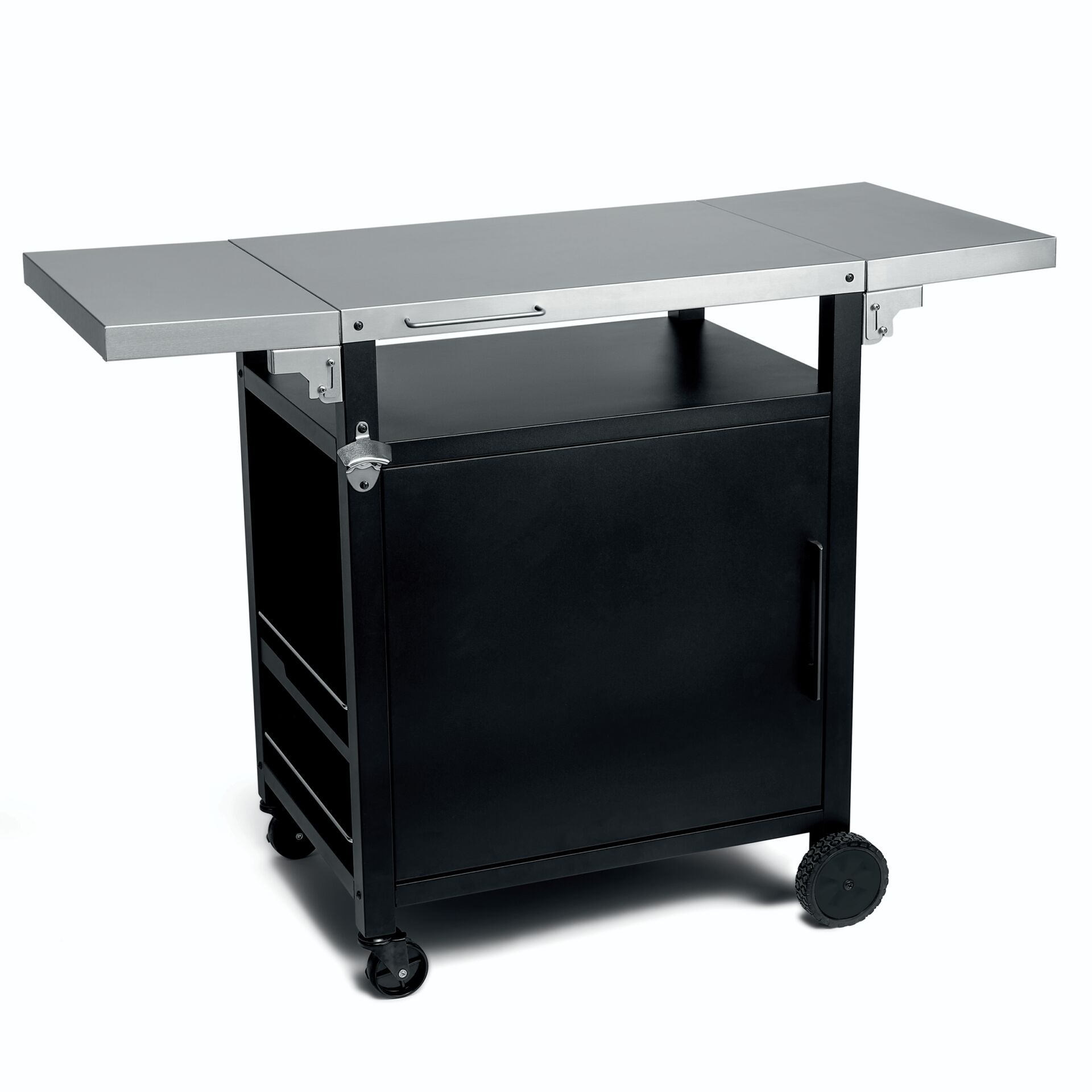 Grilltisch, Schwarz, Metall, Rollbar, Schublade