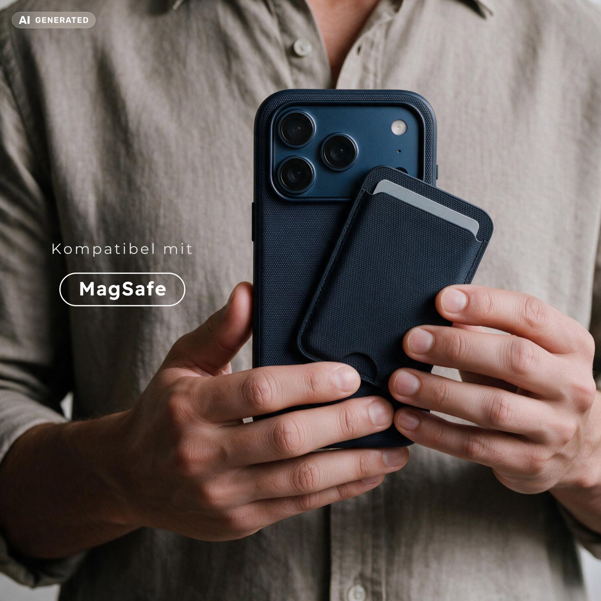 Handyhülle, MagSafe kompatibel, Brieftasche-Hülle, Smartphone-Zubehör, Kartenfach
