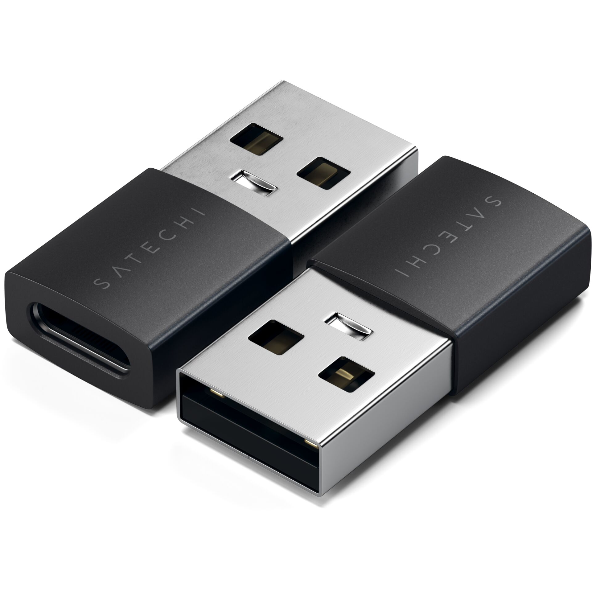 Satechi Aluminium USB-A to C  Adapter 2 Pck Space Black