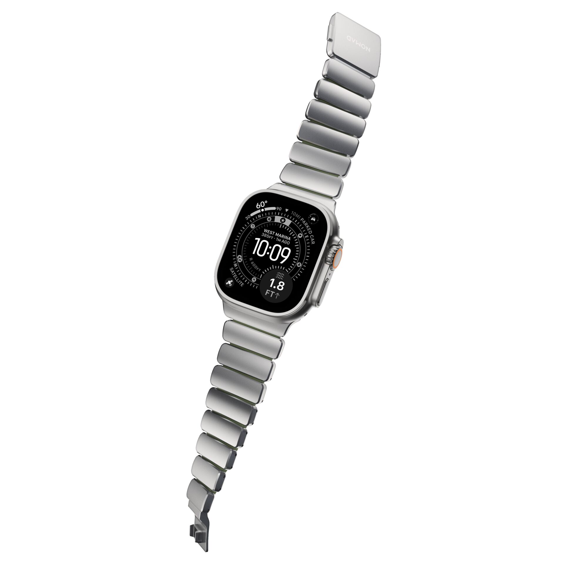 Uhr, Smartwatch, Metallarmband, Silber, digitales Display