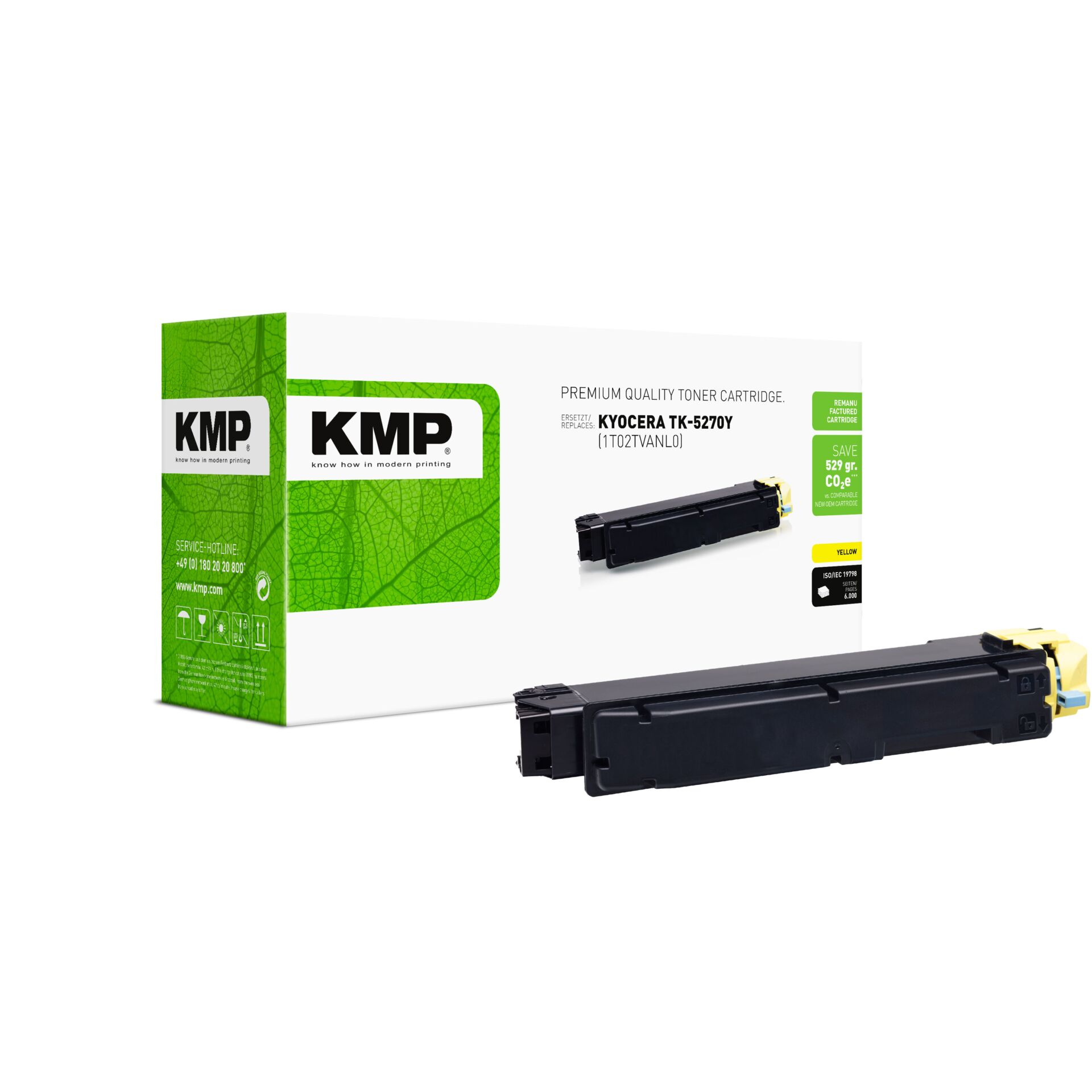 Adapter, Elektronik, Computer-Ausrüstung, Computerausrüstung, Tonerpatrone, KMP, TK-5270Y, Gelb, Kunststoffgehäuse