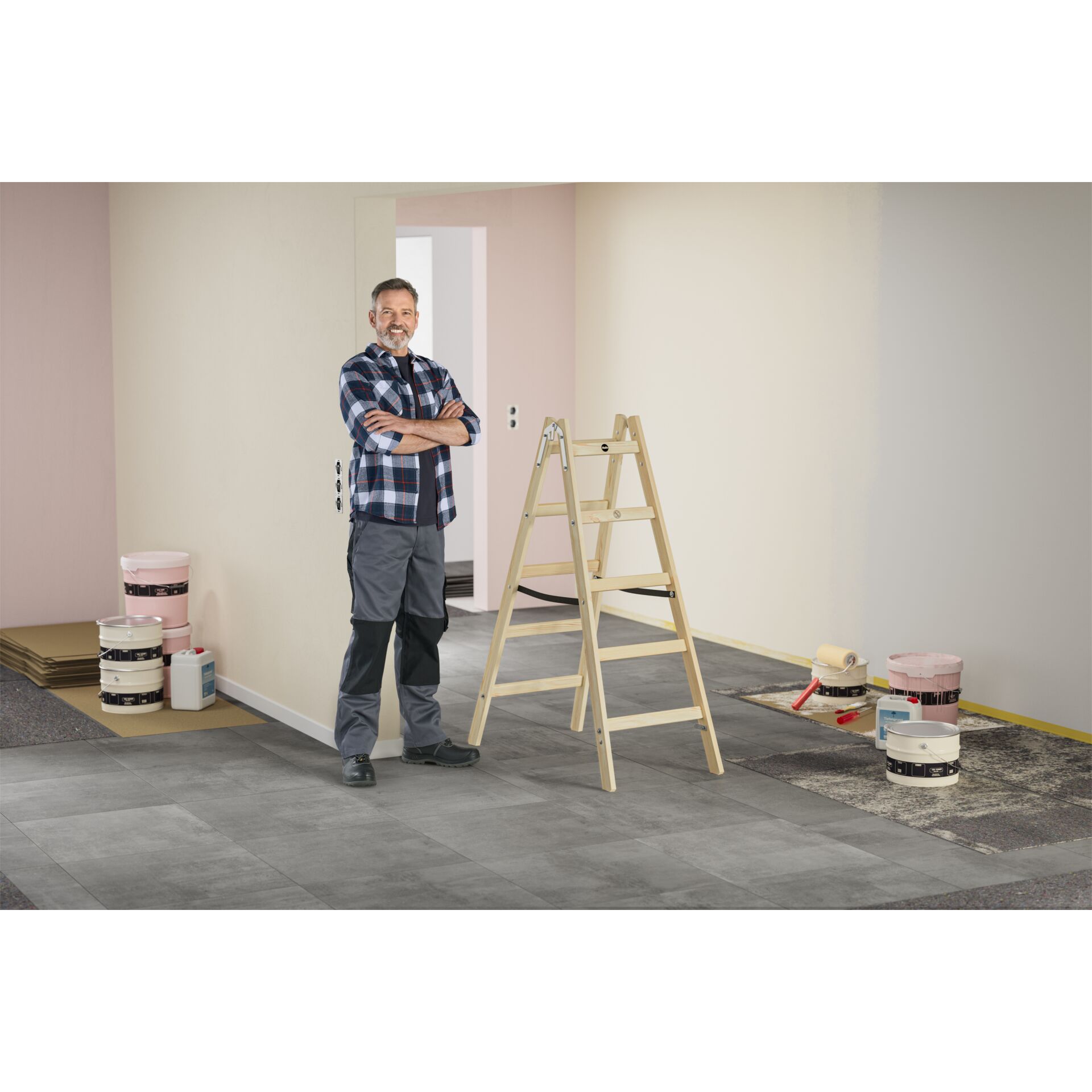 Werkstatt, Bauarbeiten, Leiter, Farbe, Werkzeuge