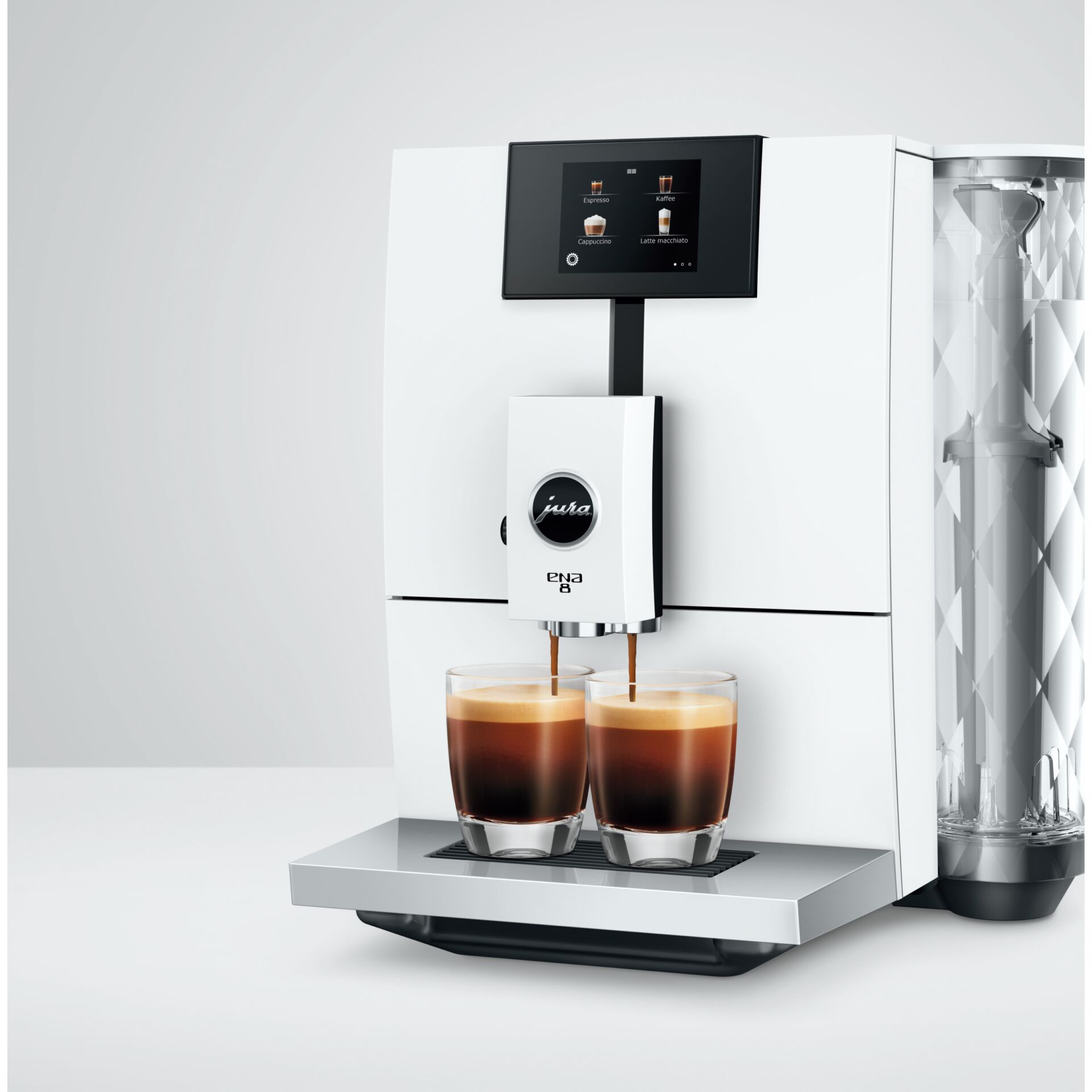 Kaffeemaschine, Espressomaschine, Kaffeeautomat, Brüheinheit, Tassen-Setup