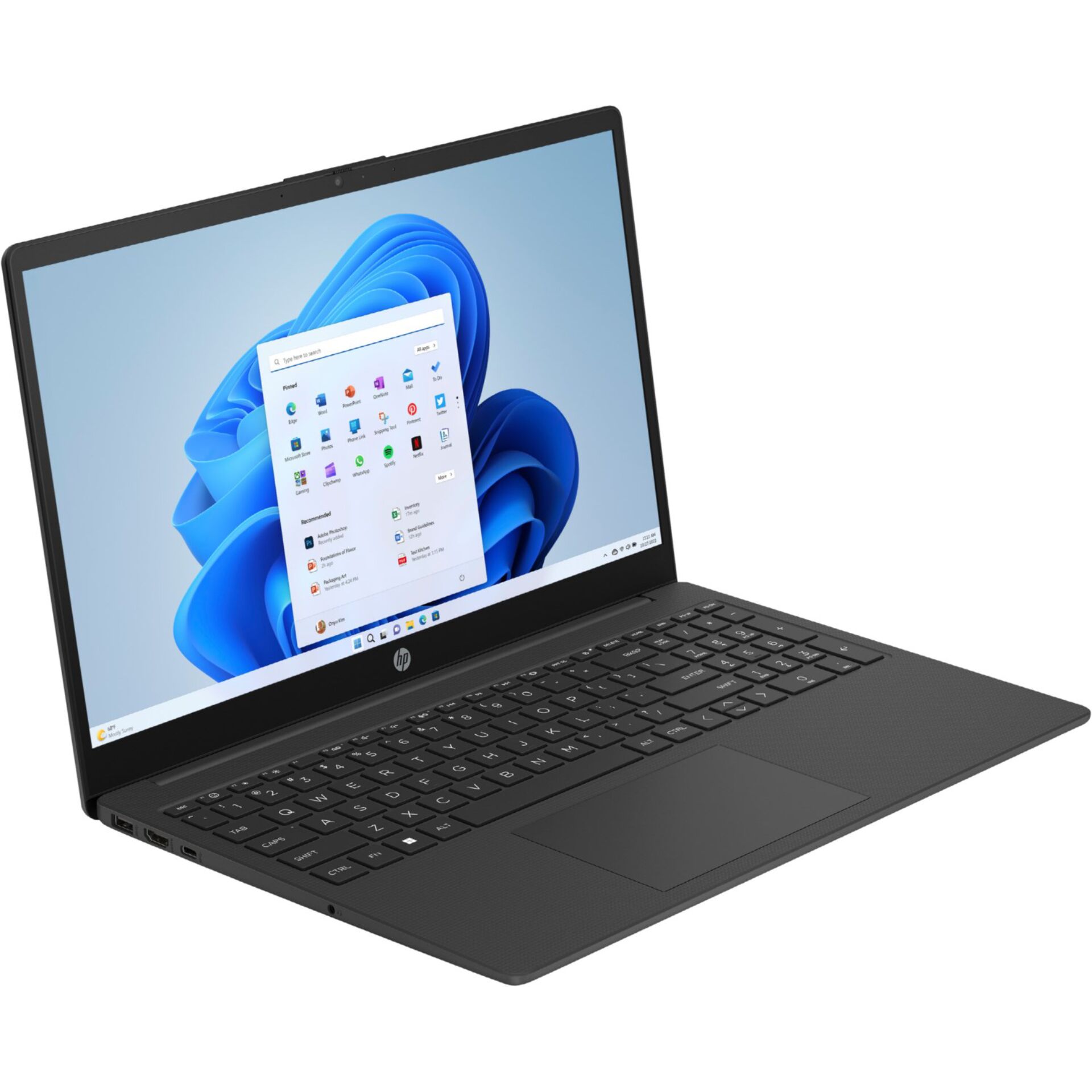 Laptop, HP, Windows 11, Schwarz, Touchpad