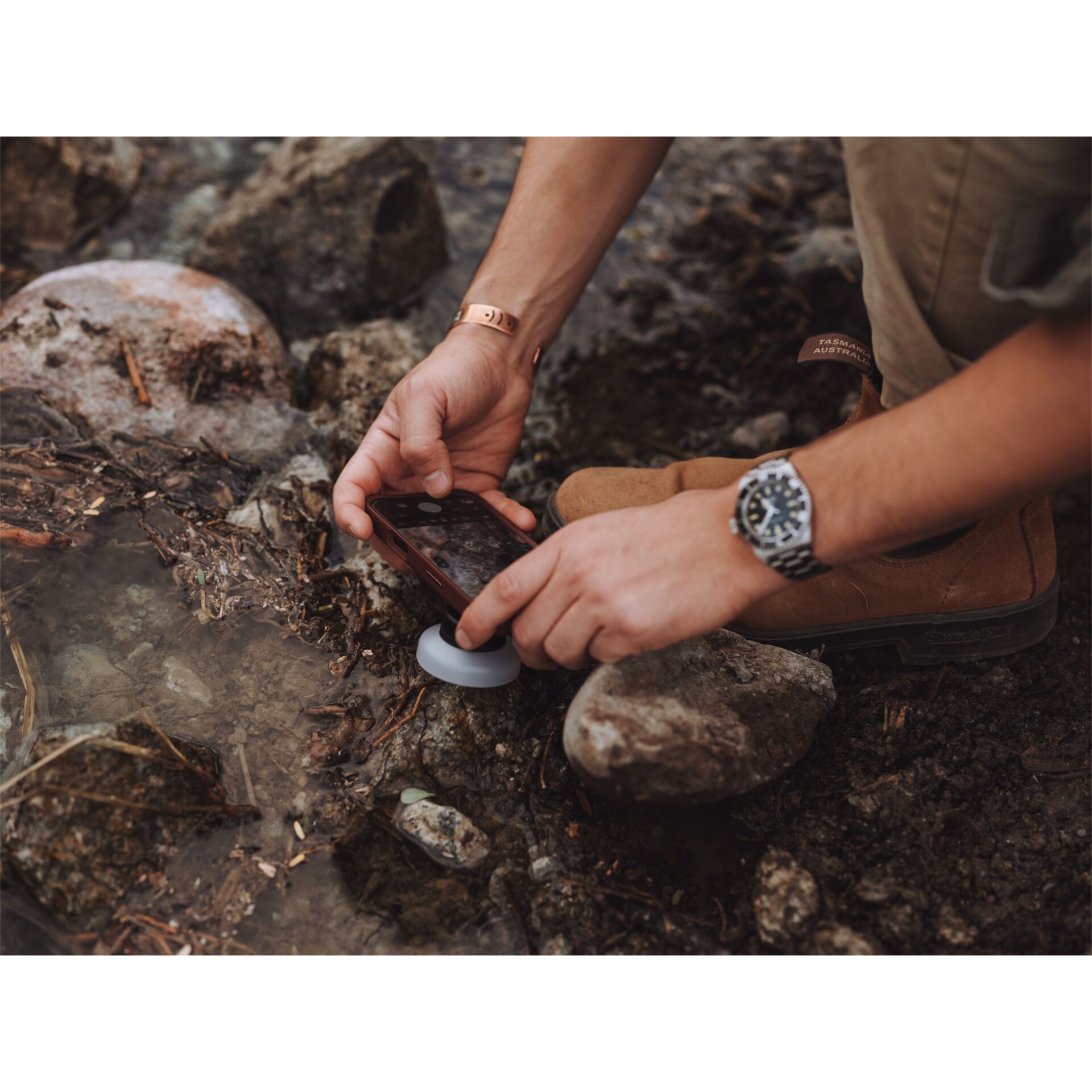 outdoor, wandern, telefon, stein, griff, uhr, stiefel