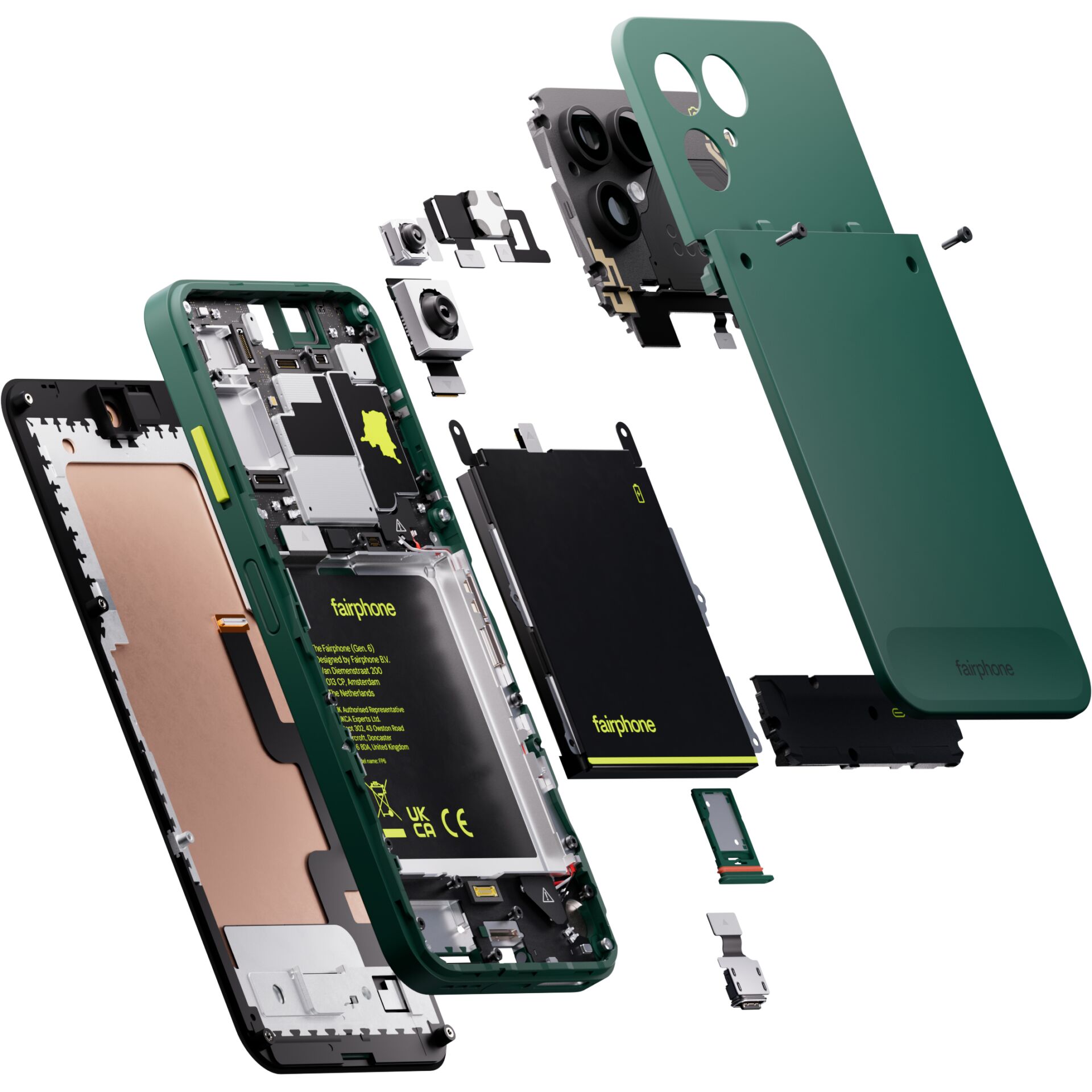 smartphone, modular, grün, Batterie, Kamera