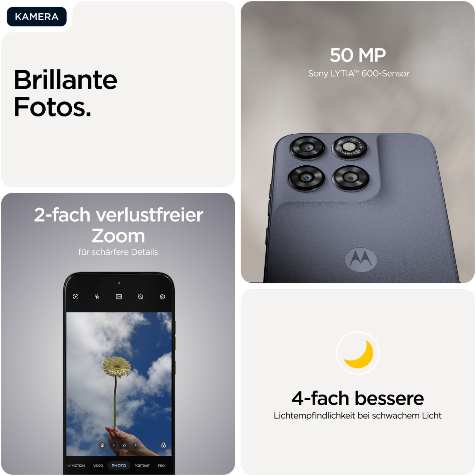 Smartphone, Quad camera, 50 MP, Nachtmodus, Kamera-Phone