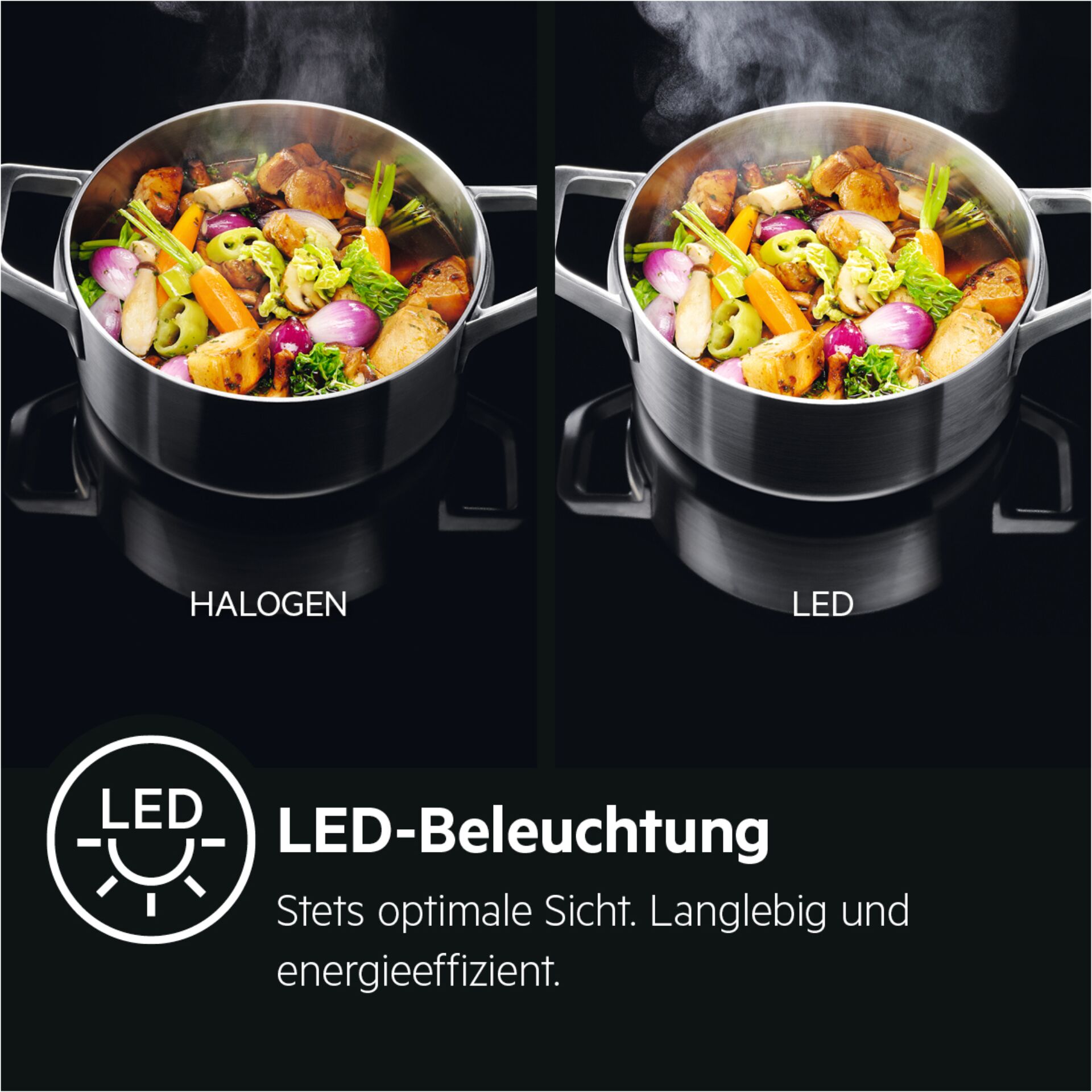 Topf, Gemüse, Suppentopf, Kochtopf, LED-Beleuchtung