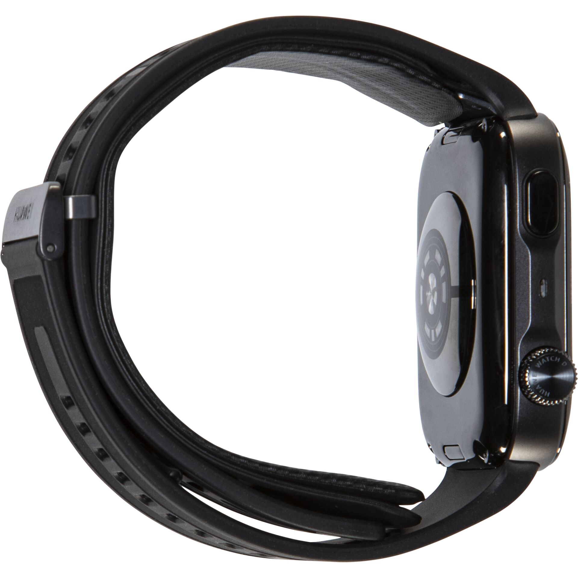 Smartwatch, Schwarzes Armband, Silikonarmband, Herzfrequenzsensor, Drehkrone