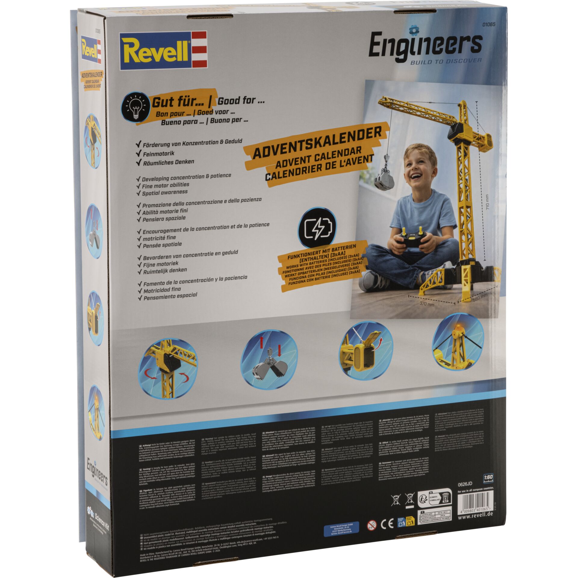 Advent calendar, Konstruktionsset, Baukastenset, Kranenspielzeug, Ingenieur-Set