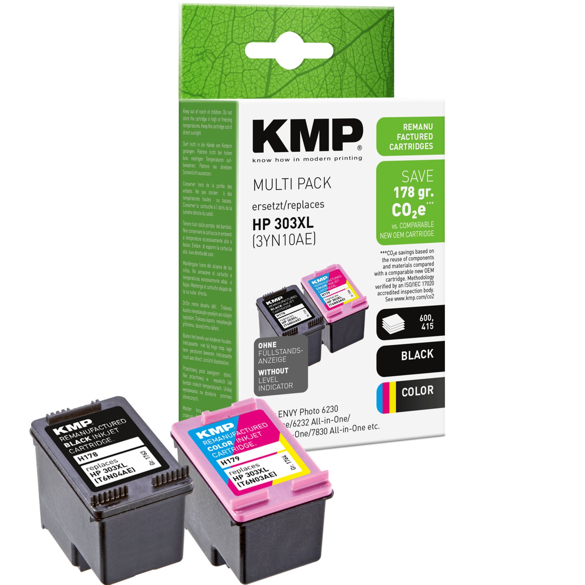 Adapter, Elektronik, Computer-Ausrüstung, Computerausrüstung, QR-Code, Tintenpatrone, HP 303XL, Multi Pack, KMP, Farbdruck