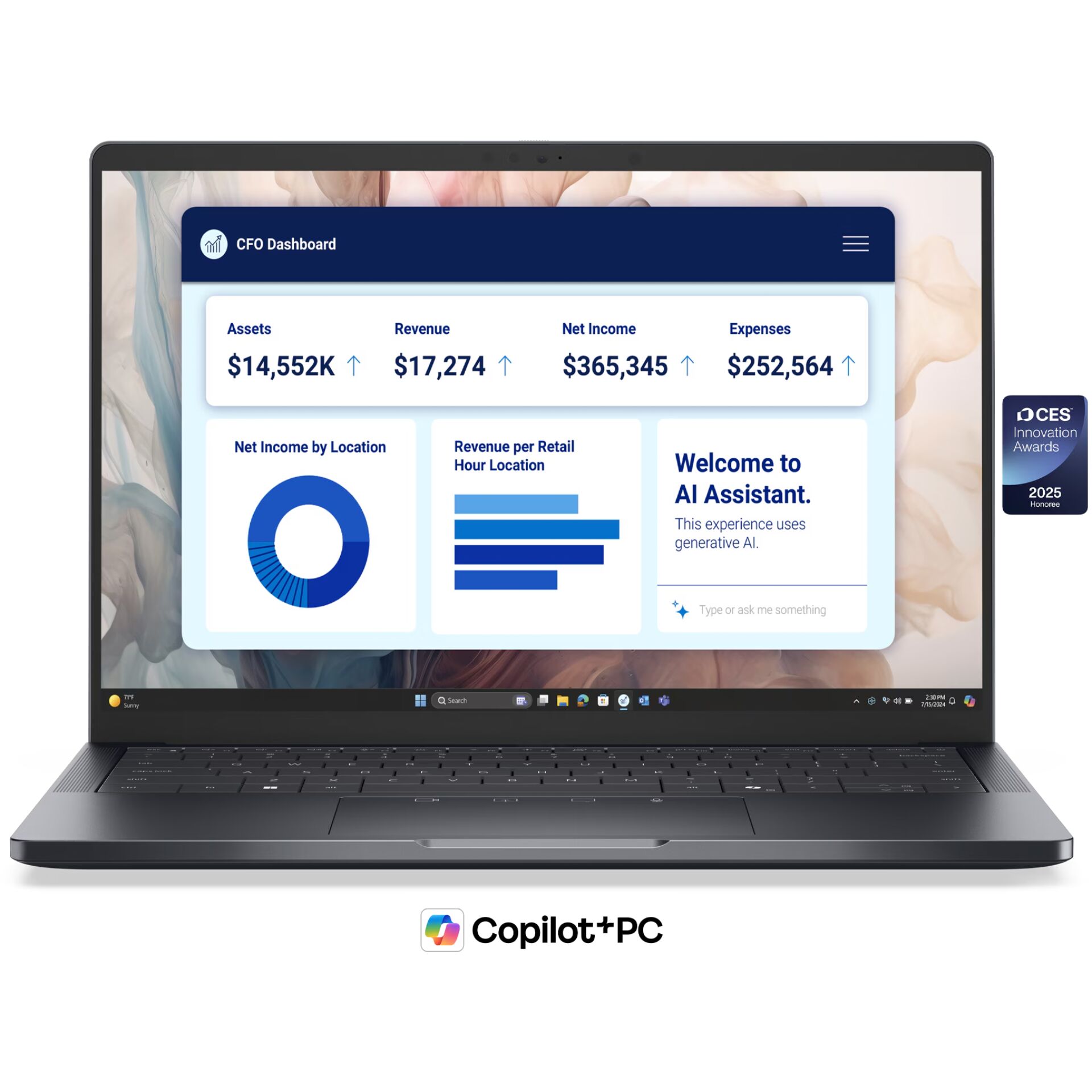 laptop, windows-laptop, deskto p software, dashboard UI, Copilot+PC