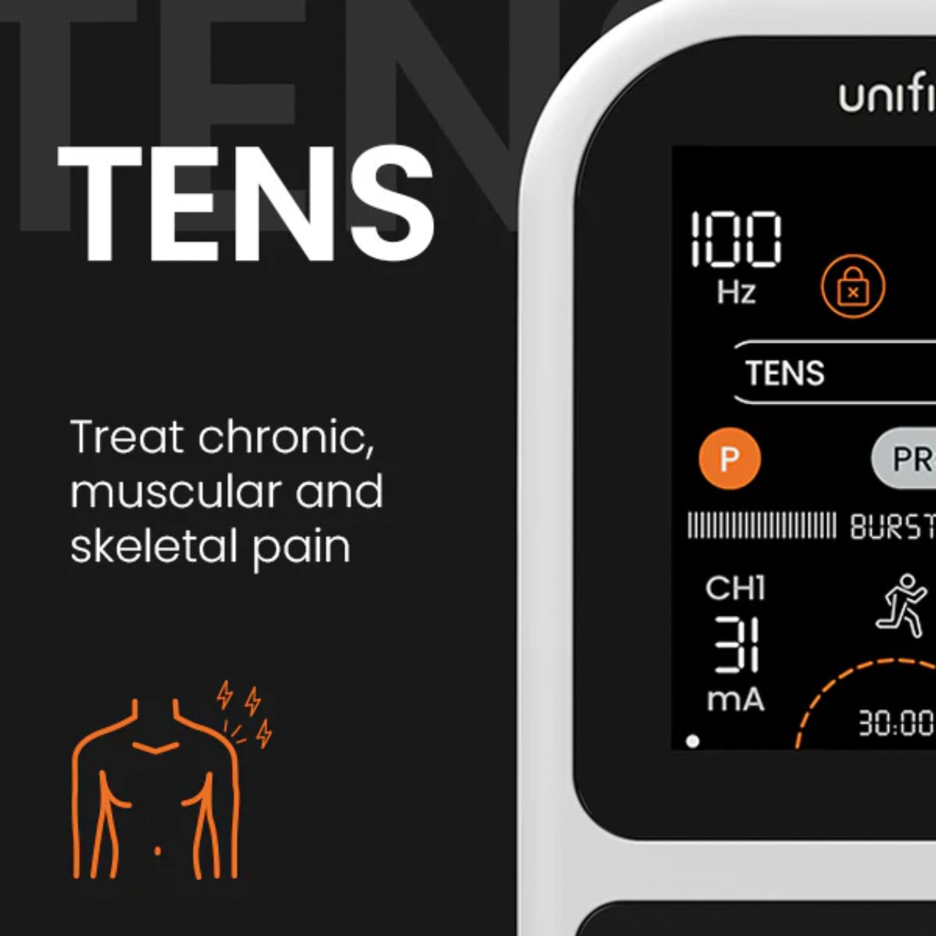 TENS, Elektrotherapie, Pad, Medizinisches Gerät, digitales Display