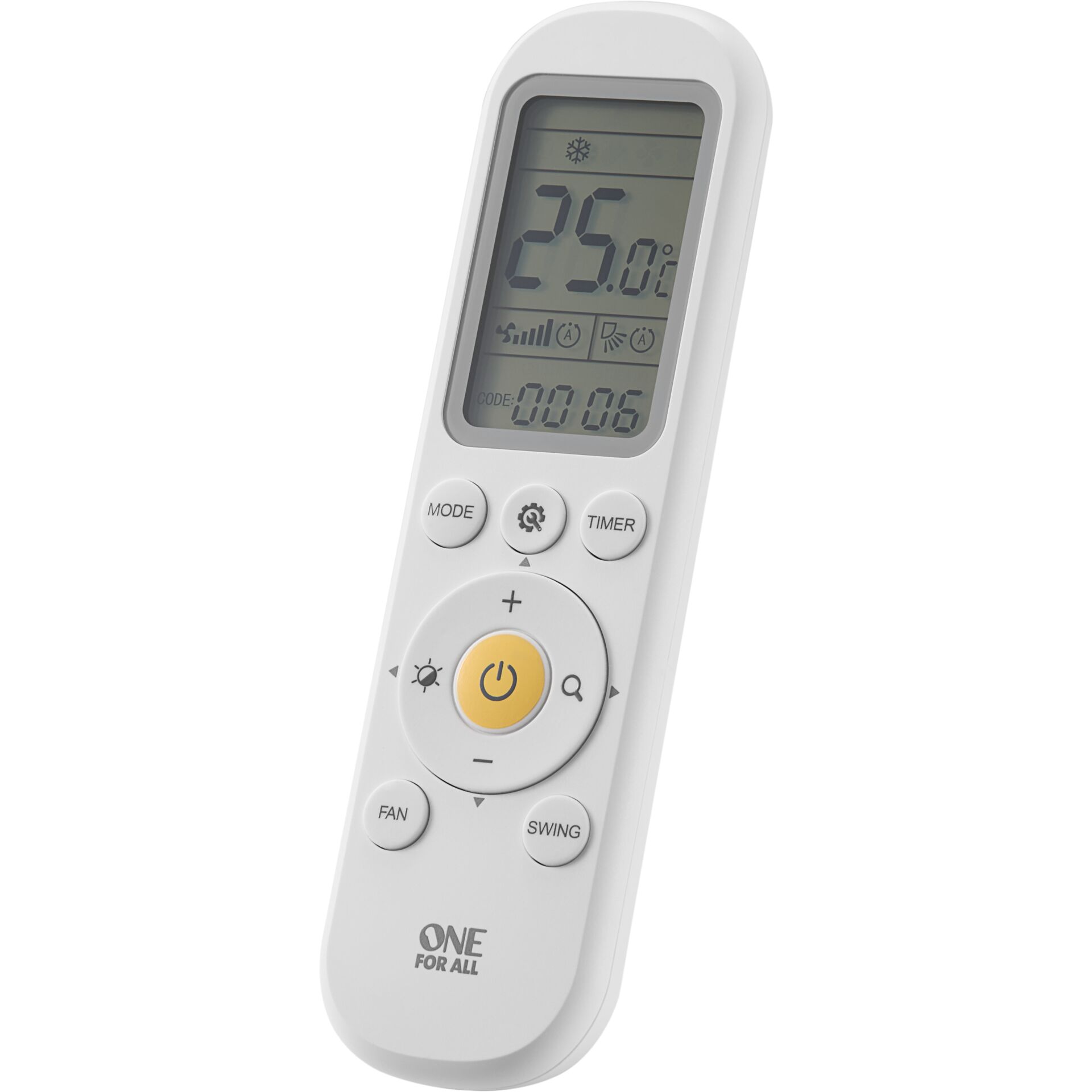 Ferbedienung, Klimaanlagenfernbedienung, LCD-Display, Ton grau/weiß, Batterieanzeige