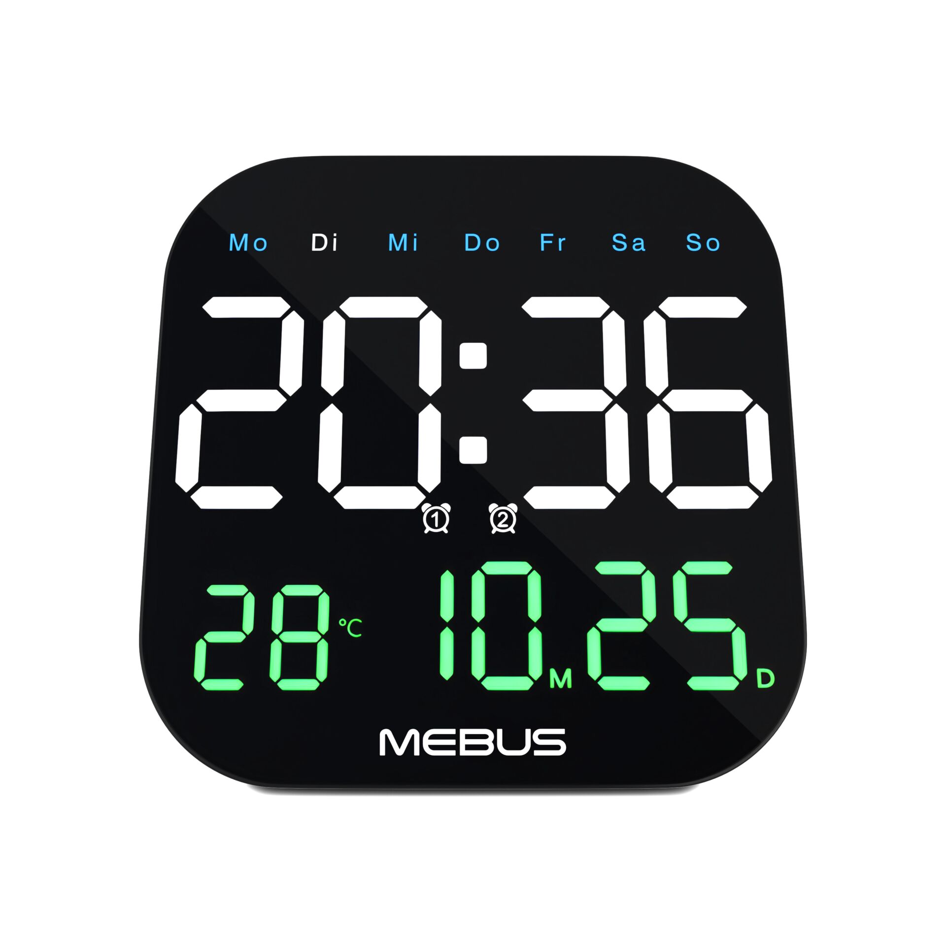 Digitaluhr, Wanduhr, LED-Anzeige, Kalender, Temperaturanzeige
