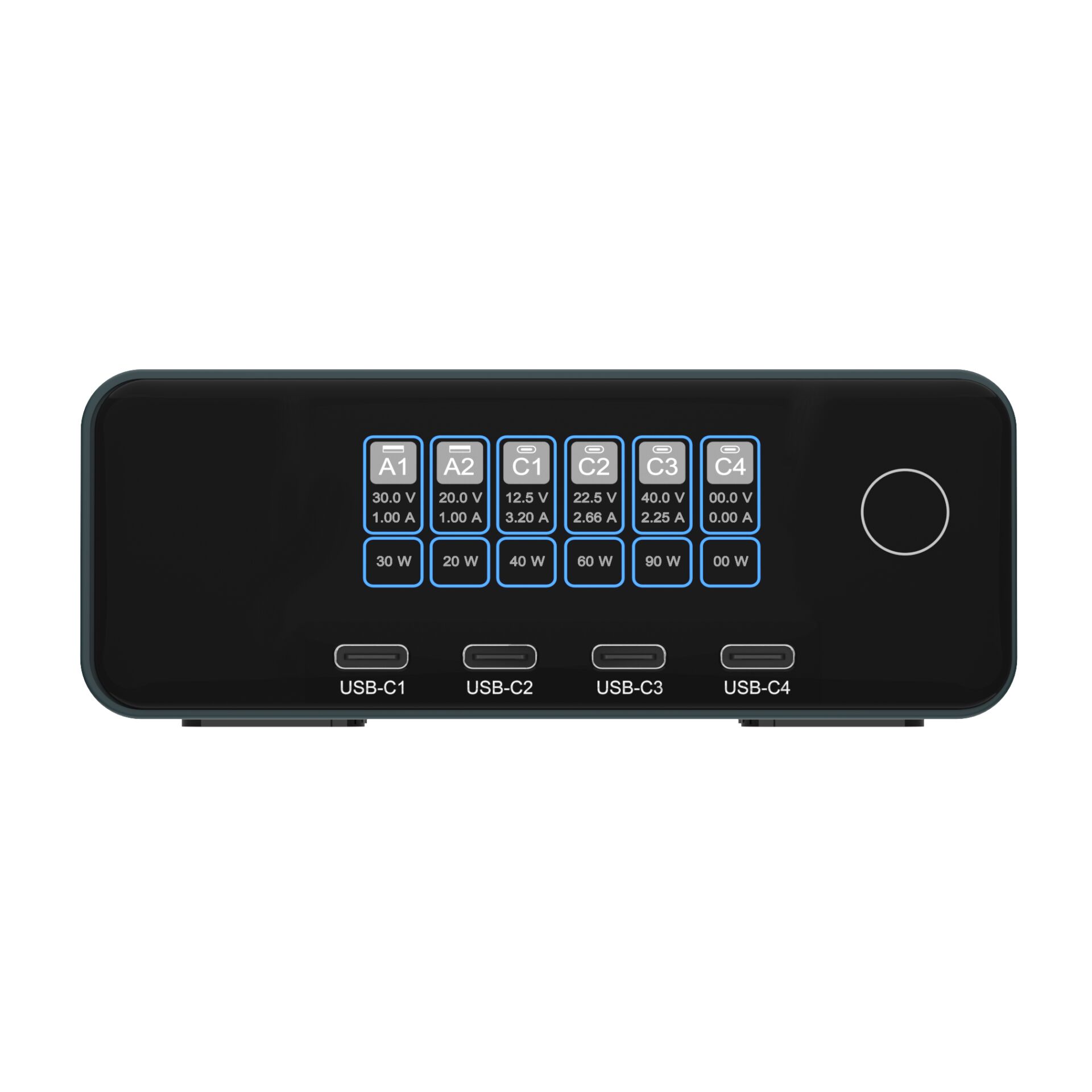 USB-C Hub, Docking Station, Power Strip, Multiport, Black device