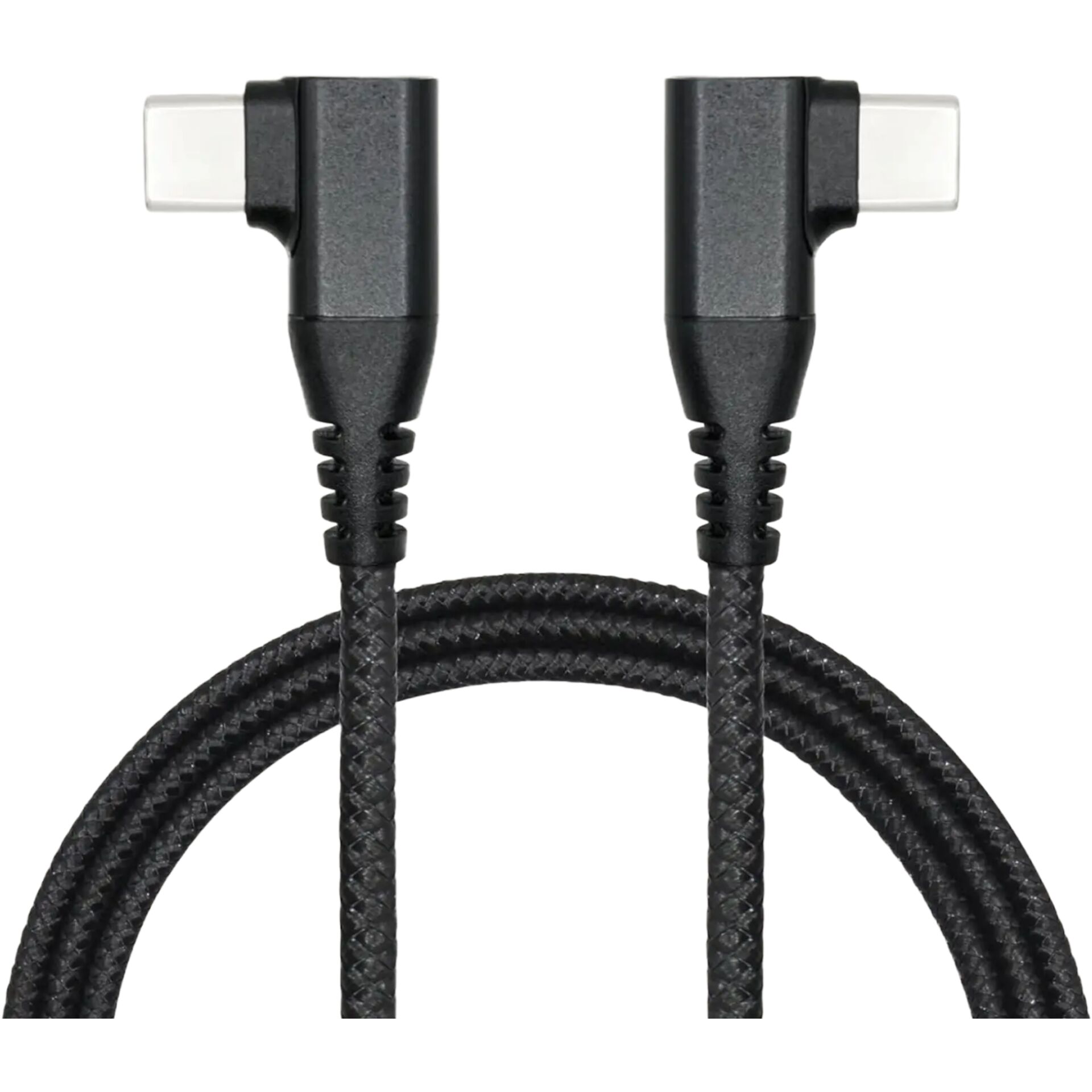 Adapter, Elektronik, Zimmer, Duscharmatur, Kabel, USB-C-Kabel, gewinkelte Stecker, Textilgeflecht, schwarz