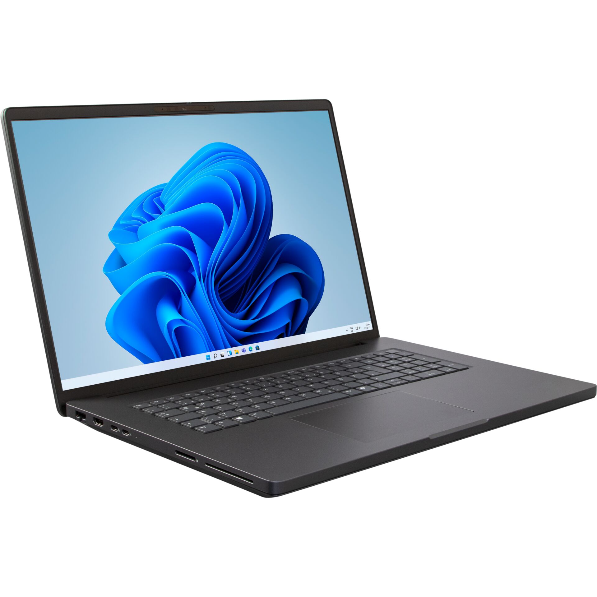 Laptop, Seitenansicht,  Schlanke Form, Ports, USB-C, laptop, Ultrabook, Seitenansicht, Anschlussbereich, dunkelgrau, Laptop, 15,6-Zoll, Windows, Dunkelgrau, Schlankes Design