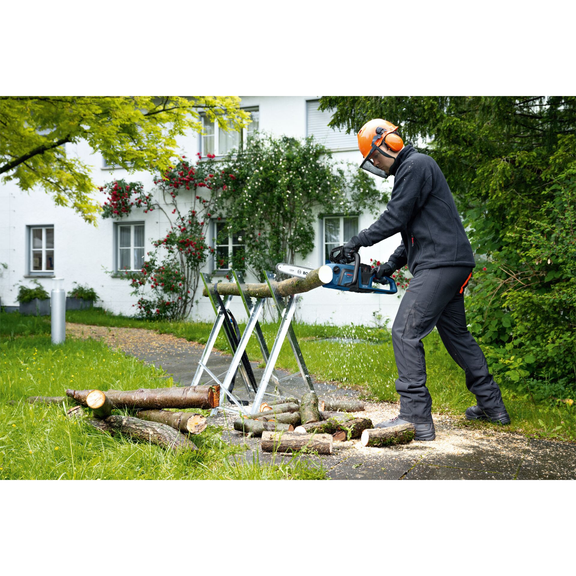 Kettensäge, Holzwerkzeug, Säge, Baumstamm, Gartenarbeit