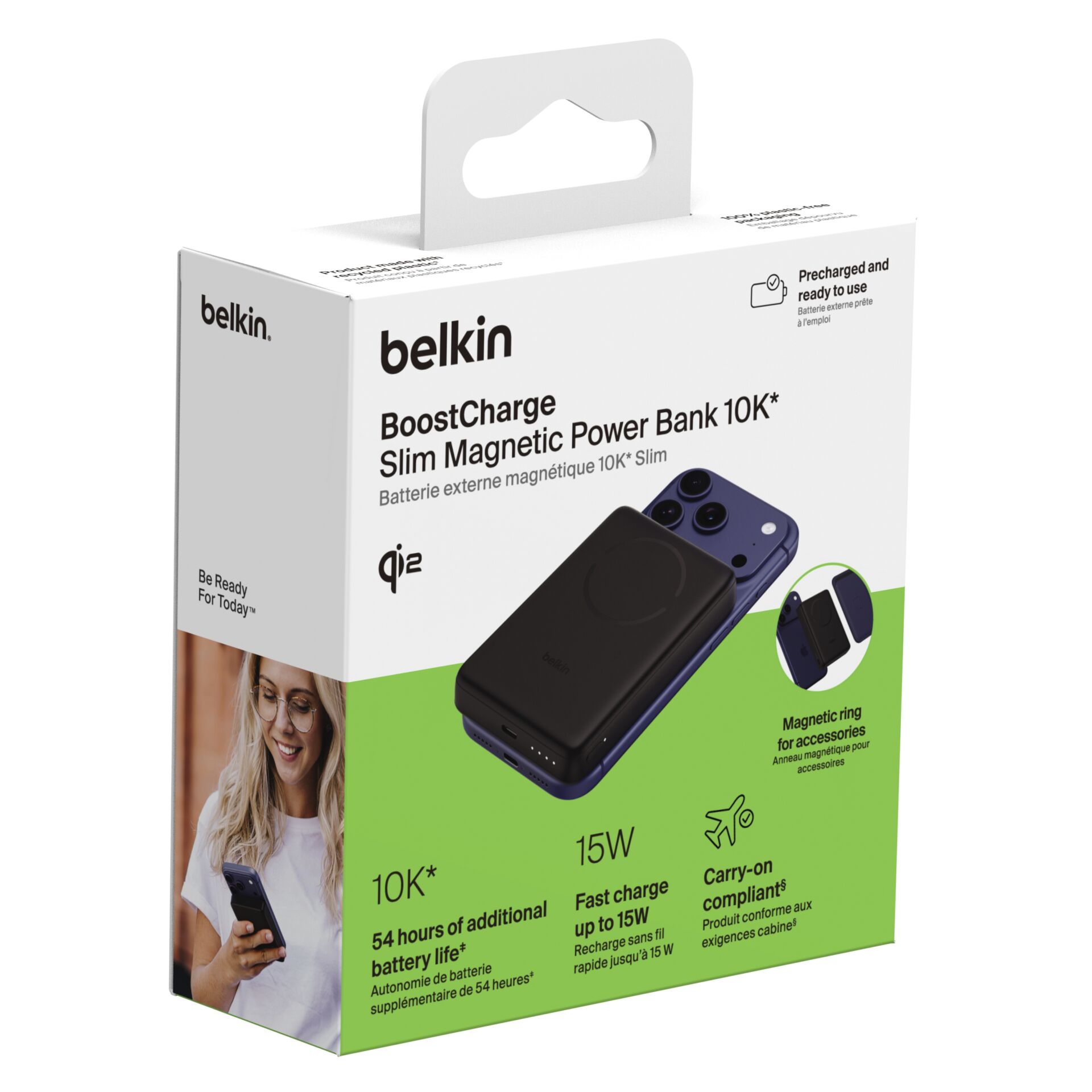 Power Bank, Slim, Magnetic, 10K, 15W