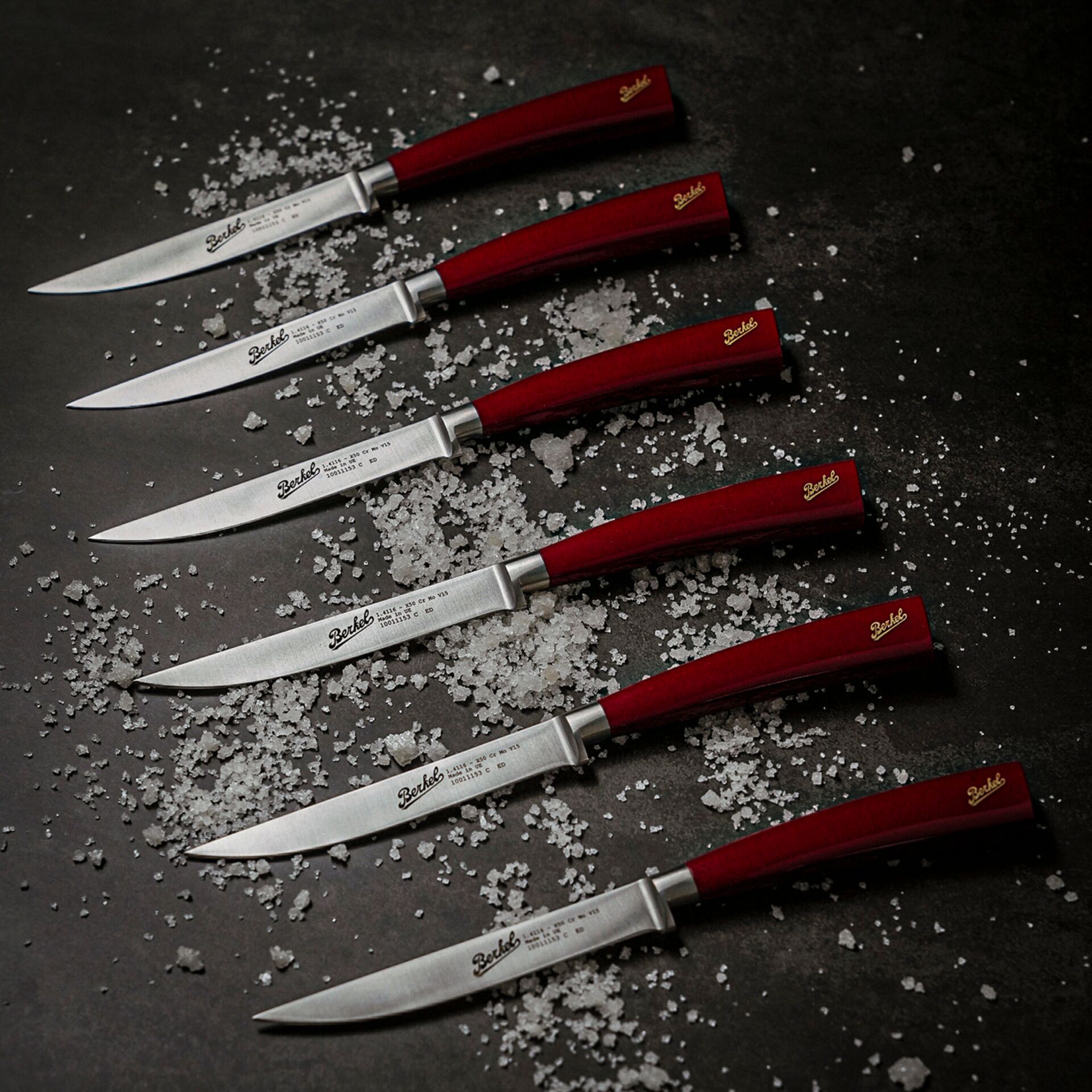 messer, Küchenmesser, roter Griff, sechsmesser, Berkel Marke