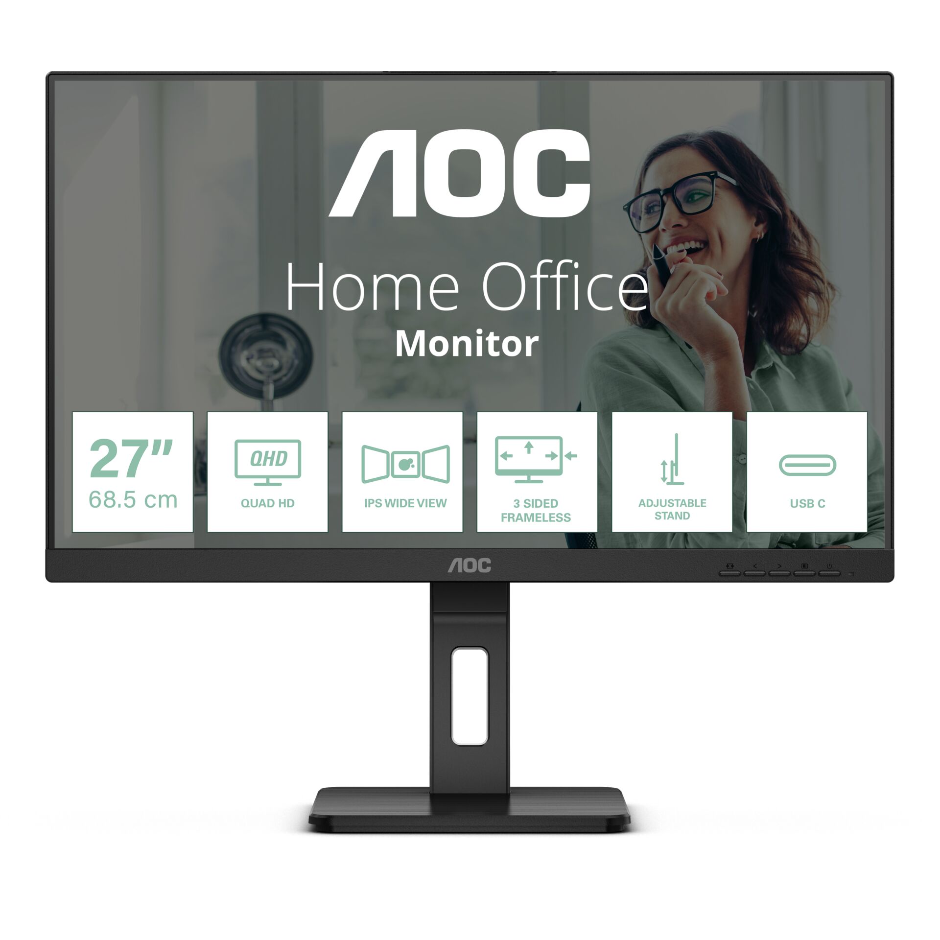 monitor, 27 Zoll, IPS-Weitwinkel, verstellbarer Sockel, USB-C