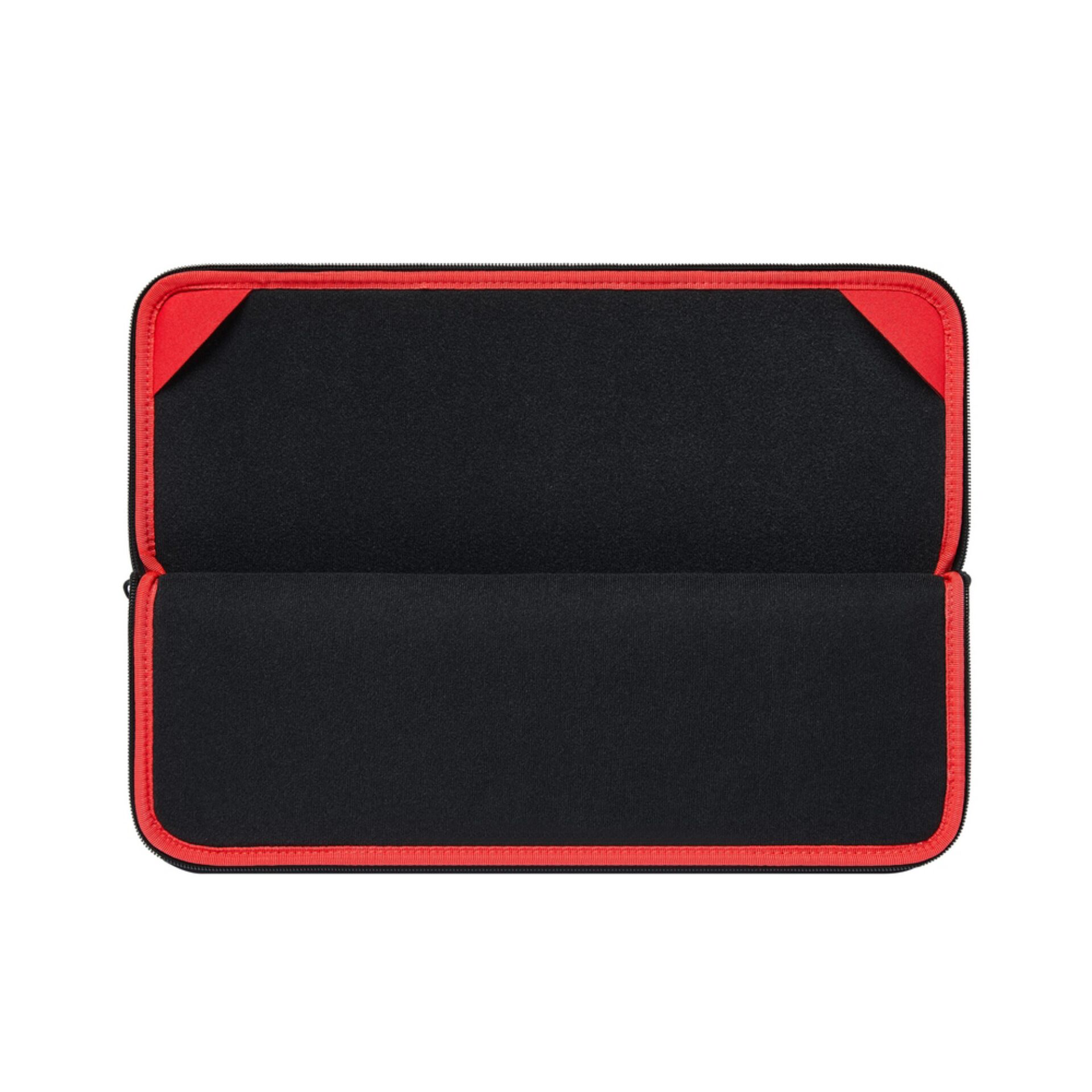 Laptophülle, Schwarz, Roter Reißverschluss, Neopren, Einschubtaschen