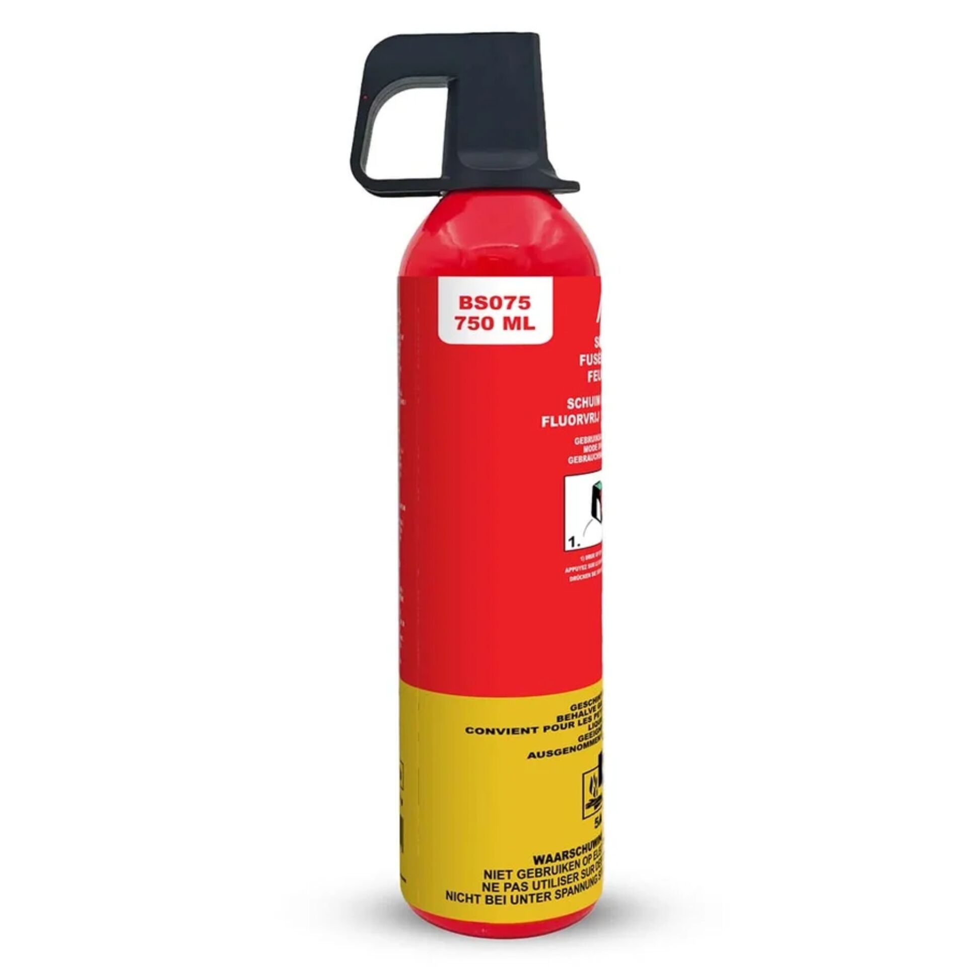 Feuerlöscher, 750 ml, Rot/Gelb, Brandlarm, Schaum- oder Druckgas-Feuerlöscher