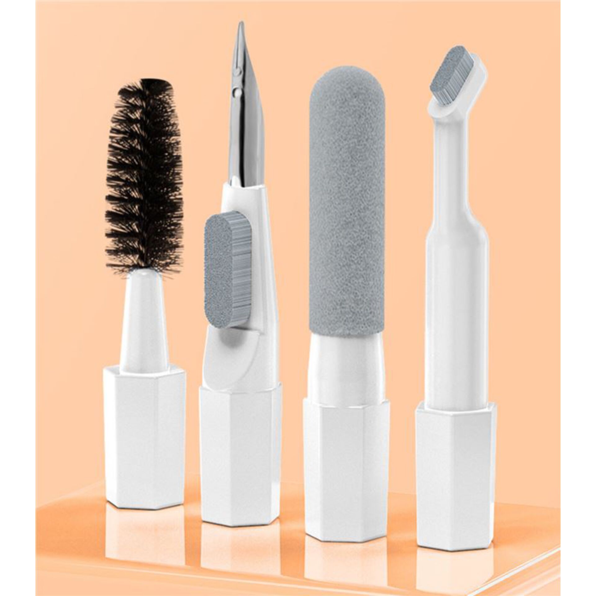 Makeup-Pinsel, Pinselset, Kosmetik-Pinsel, Reinigungsbürste, Spoolie?