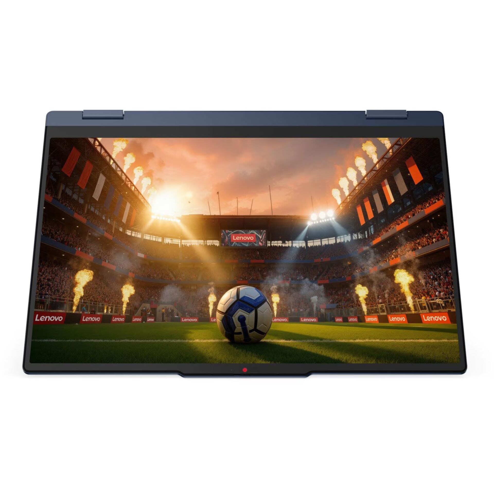 2-in-1 Laptop, laptop with hinge, blue color, ultrabook, touchscreen, Monitor, Gaming monitor, Fußballstadion, Fußball, Flammenfeuerlighting