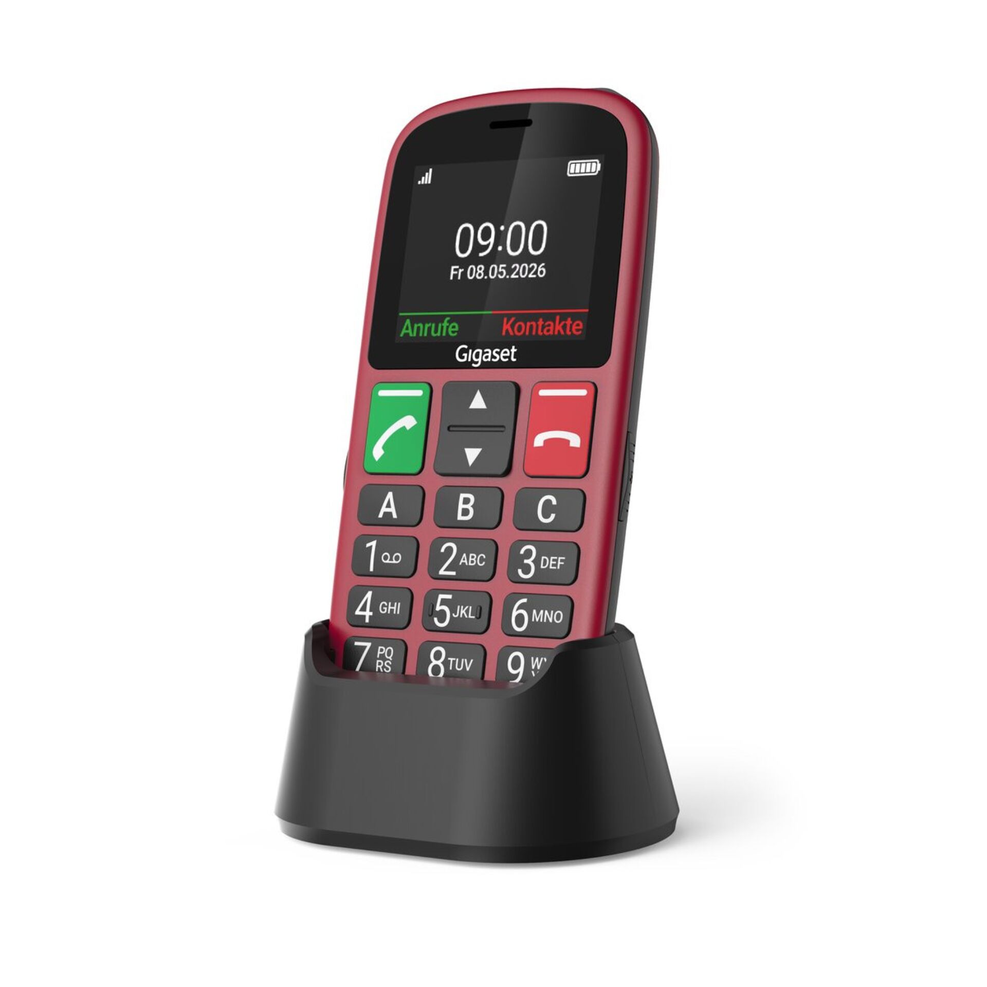 Mobiltelefon, Gigaset, Rot, Ladestation, Tastenhandy
