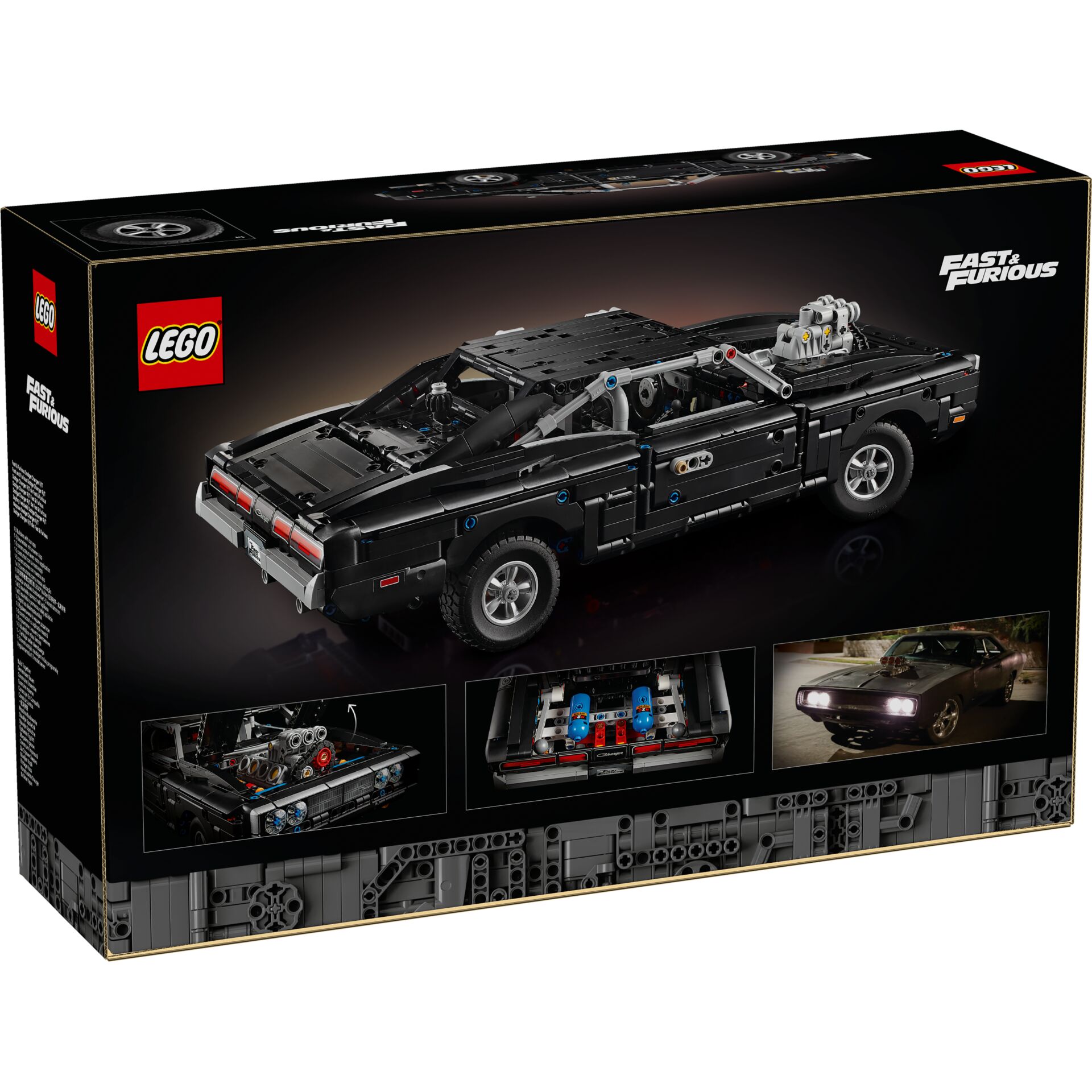 Lego, Modellauto, Muskelauto, V8-Motor, Schwarz