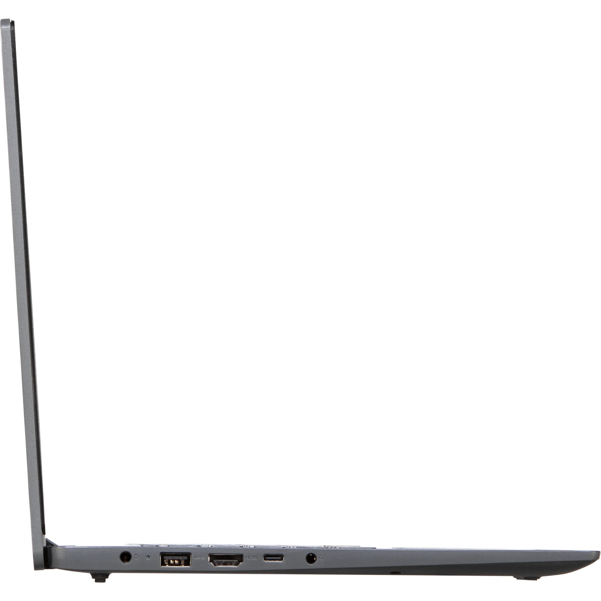 Laptop, Seitenansicht, Grau, USB, HDMI