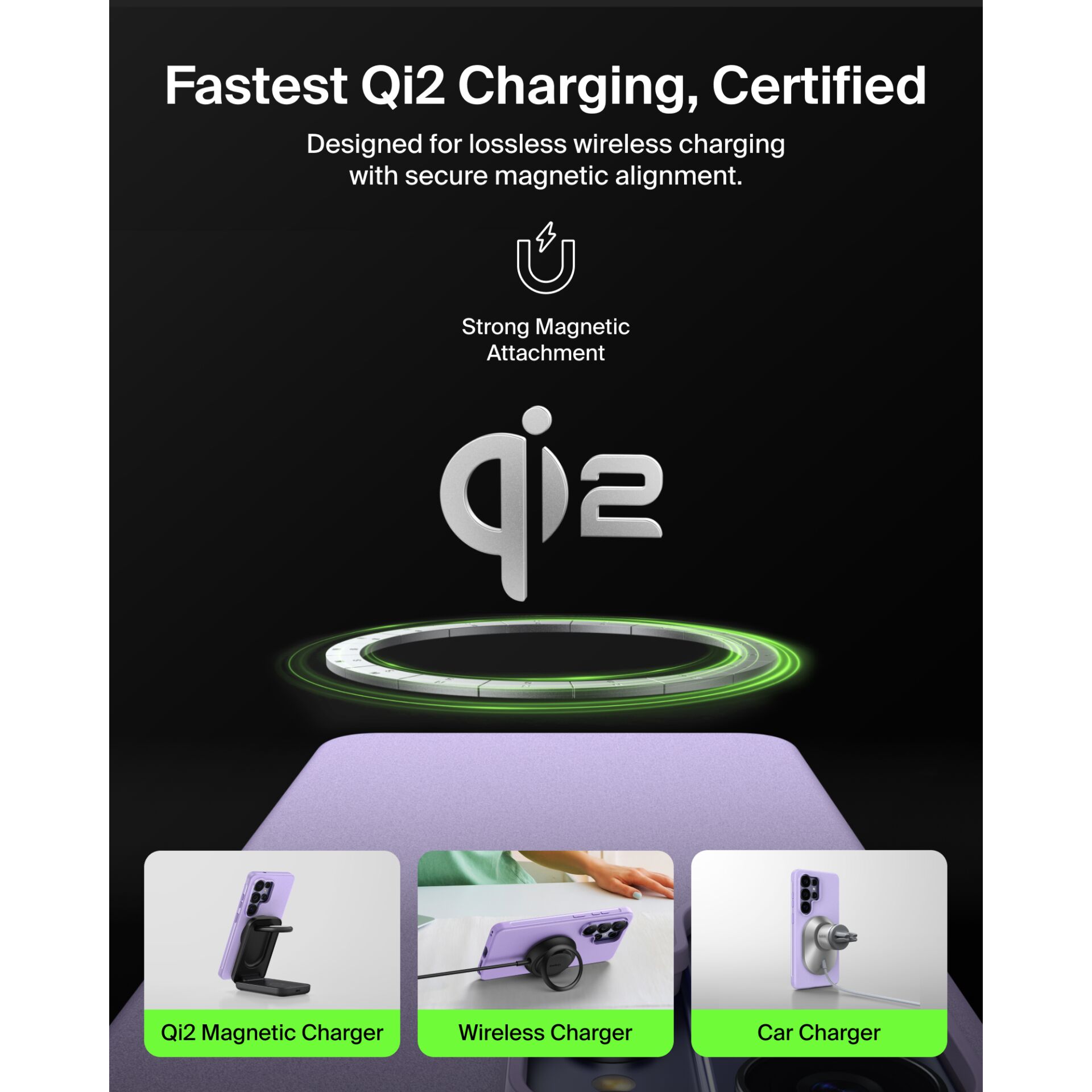 Qi2 Charger, Magnetic Charger, Wireless Charger, Car Charger, Phone Stand