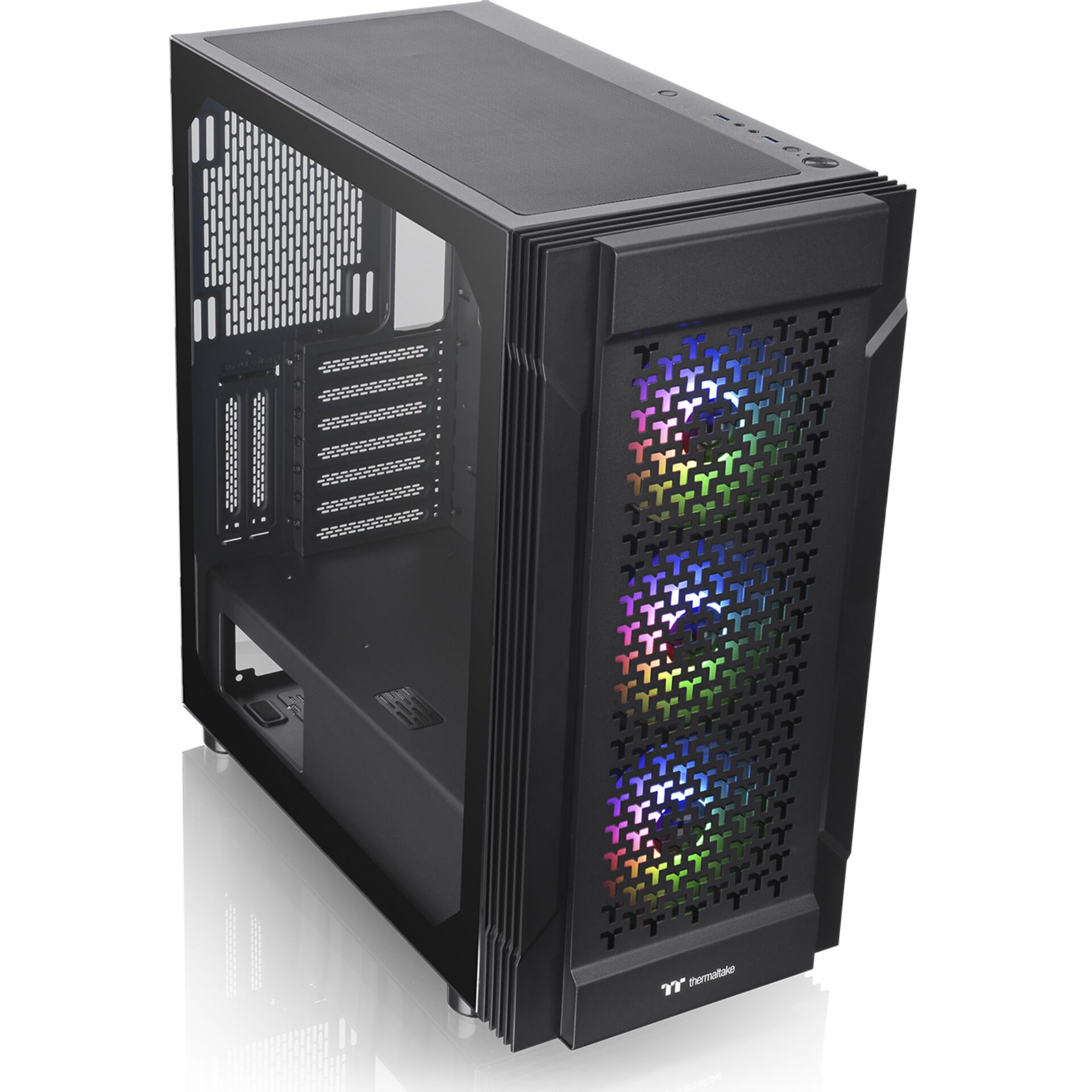 PC-Gehäuse, Midi-Tower, RGB-Lüfter, Schwarz, Mesh-Front