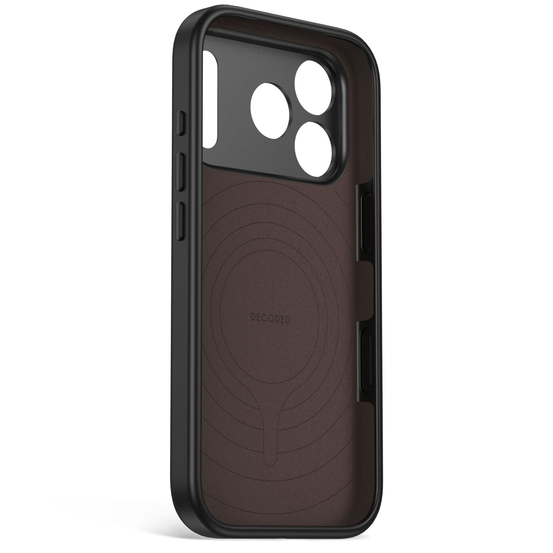 Phone case, Braun, Leder, Magnetisch, Dreifach Kameralochung